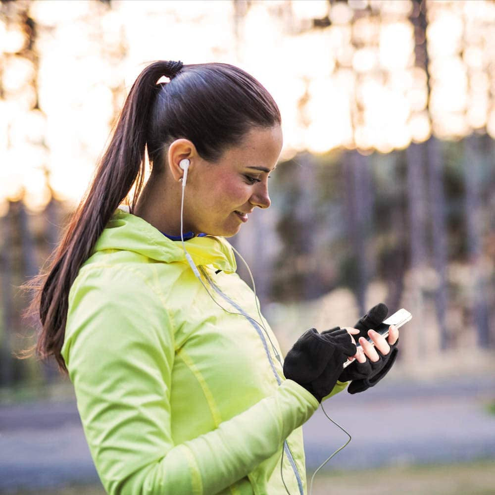 OZERO Winter Gloves Touch Screen Fingerless Convertible Thermal Mittens Windproof Insulated Polar Fleece Warm for Men and Women Black Apparel & Accessories > Clothing Accessories > Gloves & Mittens SHENZHEN HONGFUYA TRADE Co.,Ltd