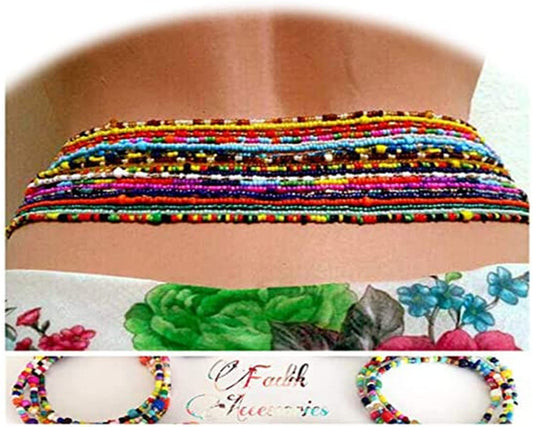 Waist Beads for Women,20Pcs African Waist Beads Belly Chain Multilayer Body Jewelry Accessories Handmade Colorful Beads Elastic Waist Chain Apparel & Accessories > Jewelry > Body Jewelry CSIYANJRY99