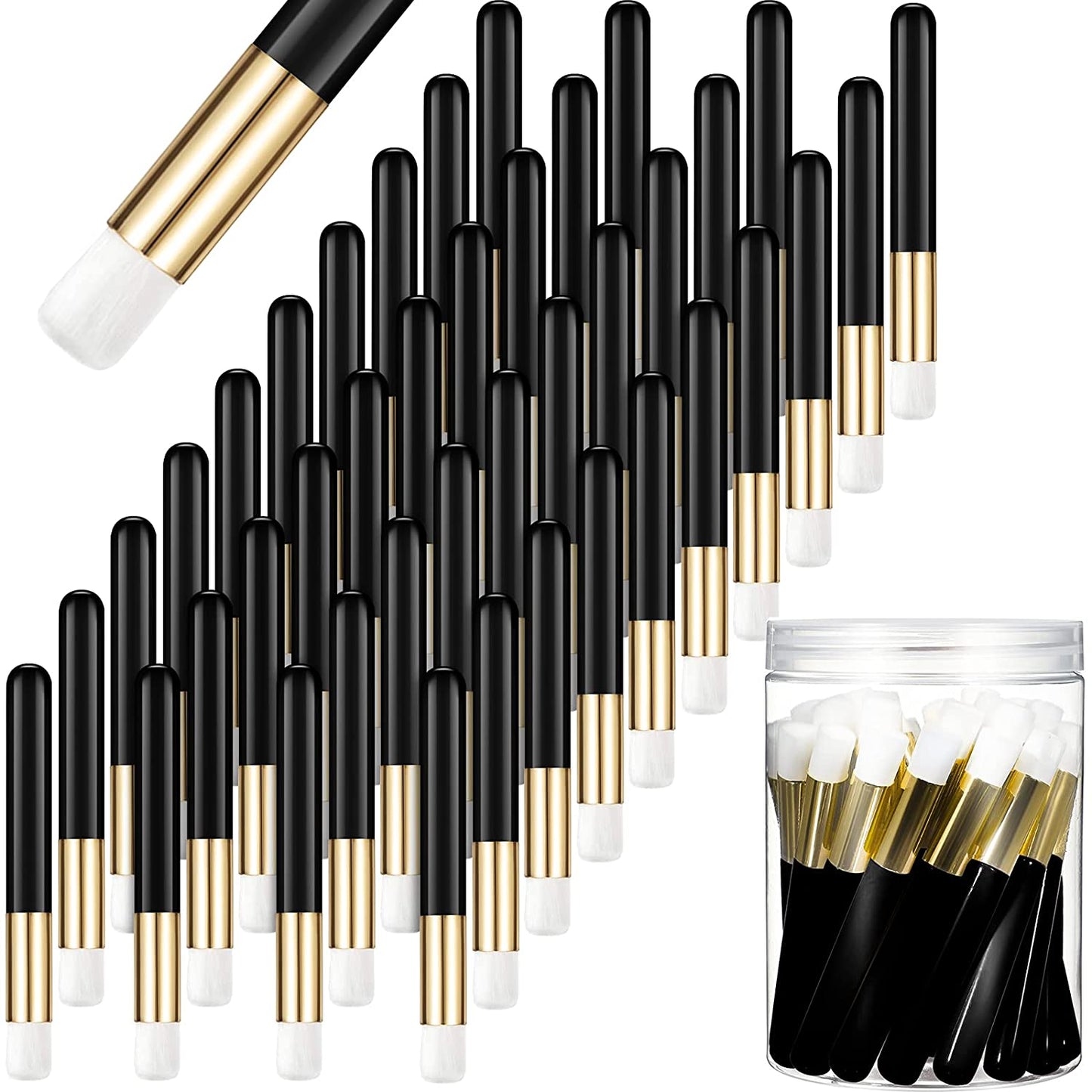 Lauwell 40 Pieces Lash Shampoo Brushes Nose Pore Deep Cleaning Brush Peel off Blackhead Removing Brush Tool Cosmetic Lash Cleanser Brush Facial Cleansing Brushes with Storage Box(Pink) Health & Beauty > Personal Care > Cosmetics > Cosmetic Tools > Makeup Tools Lauwell Black