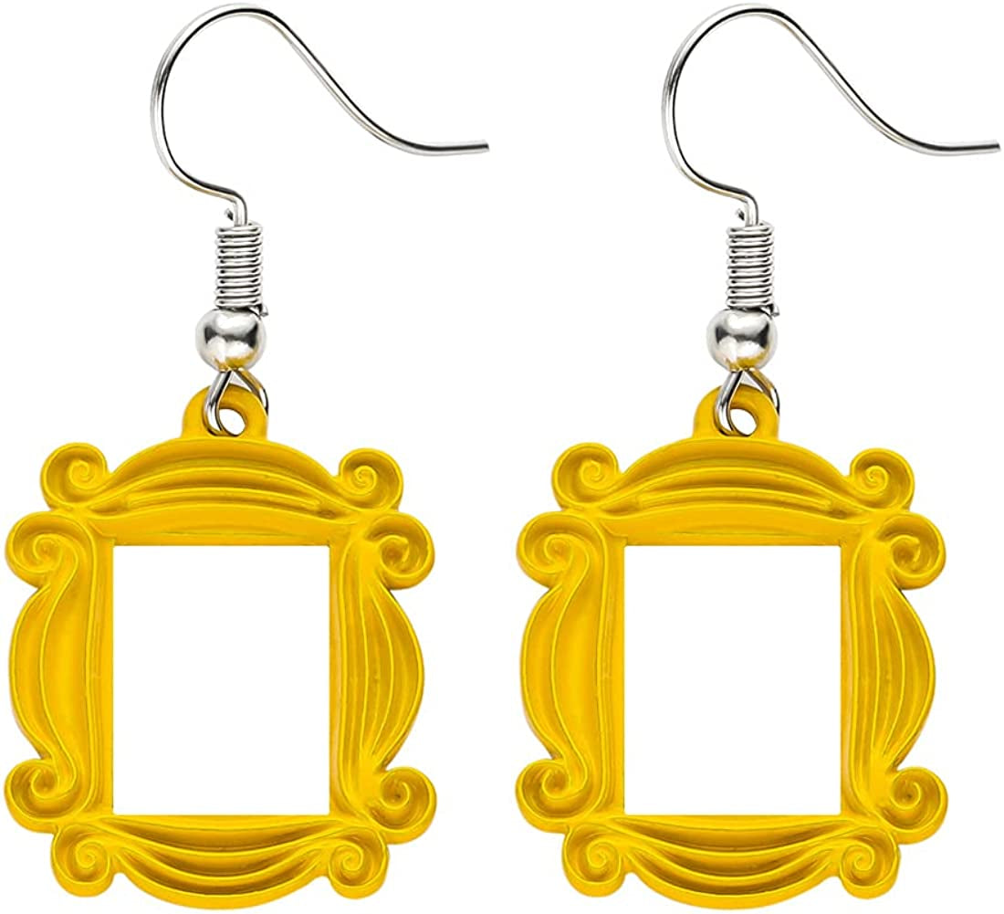 Sphers Friends Earrings TV Show Merchandise Friends Themed Frame Earrings Monica Door Frame Drop Earrings Gifts for Women Best Friends Apparel & Accessories > Jewelry > Earrings Sphers