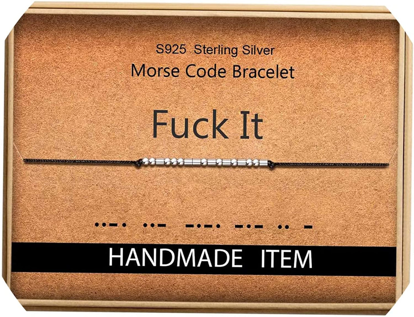 Inspirational Gifts for Women Morse Code Bracelets for Women Funny Bracelet for Friend Funny Christmas Gift for Women Apparel & Accessories > Jewelry > Bracelets Monily 09-Fuck It