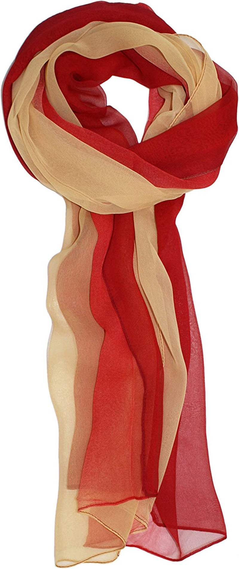 Ted & Jack - Silk Ombre Lightweight Accent Scarf Apparel & Accessories > Clothing Accessories > Scarves & Shawls Ted and Jack Red and Beige