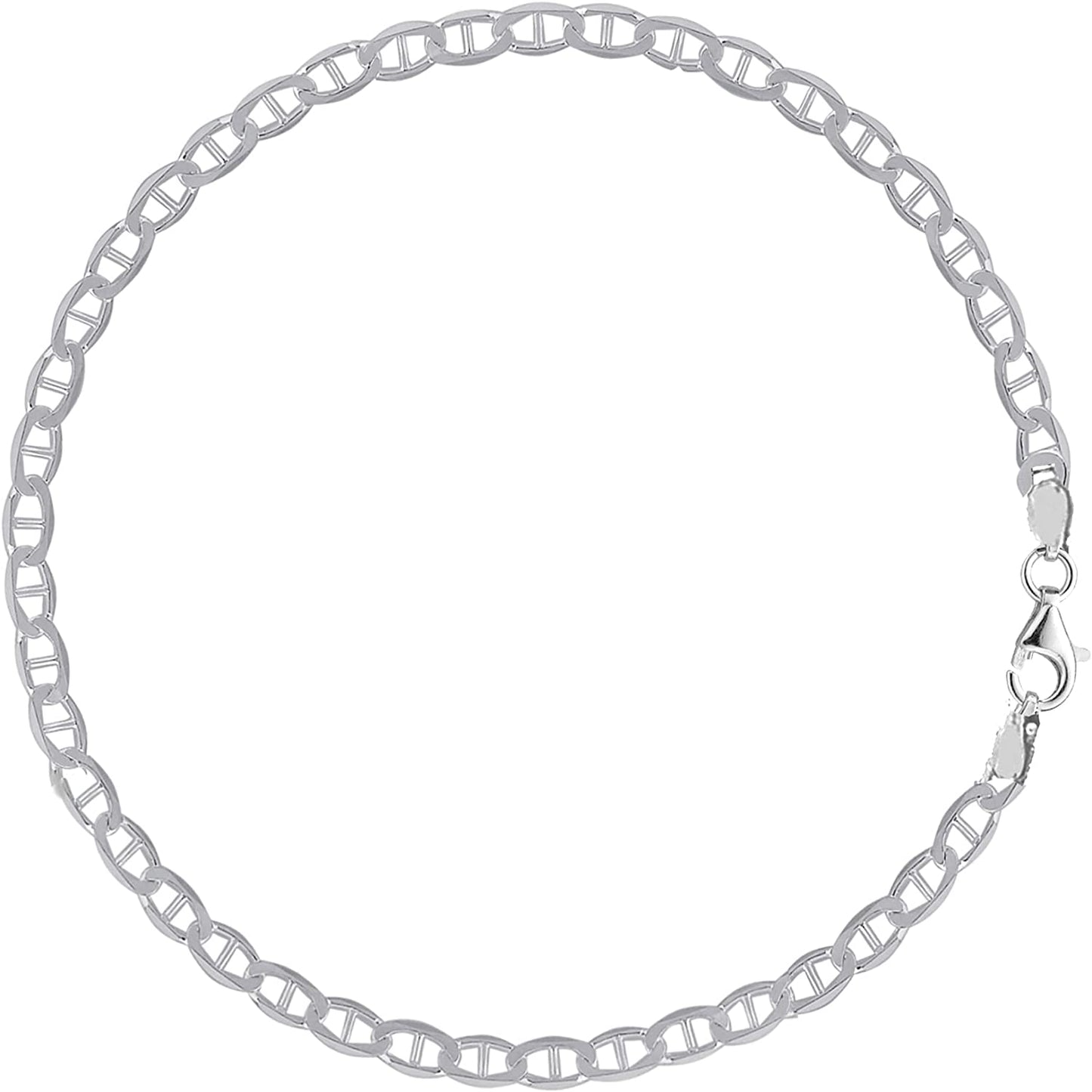 Ritastephens Italian Sterling Silver Mariner Link Chain Anklet, Bracelet, or Necklace (1.8Mm, 2.7Mm) Apparel & Accessories > Jewelry > Anklets Ritastephens Regular Anklet 11.0 Inches