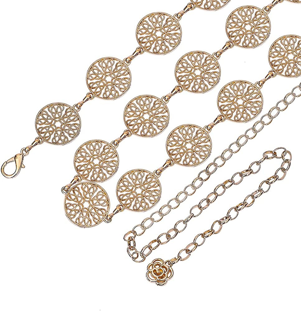 Fashion Womens Metal Silver Gold Body Waist Chain Belts for Dresses Jeans Apparel & Accessories > Jewelry > Body Jewelry NONGFUGE