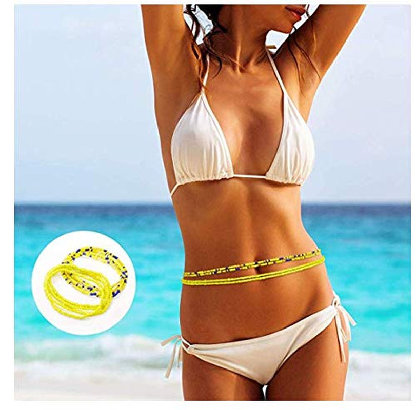 Tuoshei 10 Piece Summer Jewelry Waist Bead Set,Colorful Waist Bead, Belly Bead, African Waist Bead, Body Chain, Beaded Belly Chain, Bikini Jewelry for Woman Girl (Style 5) (Style 1) (Style 1) (10 Pcs) Apparel & Accessories > Jewelry > Body Jewelry Tuoshei