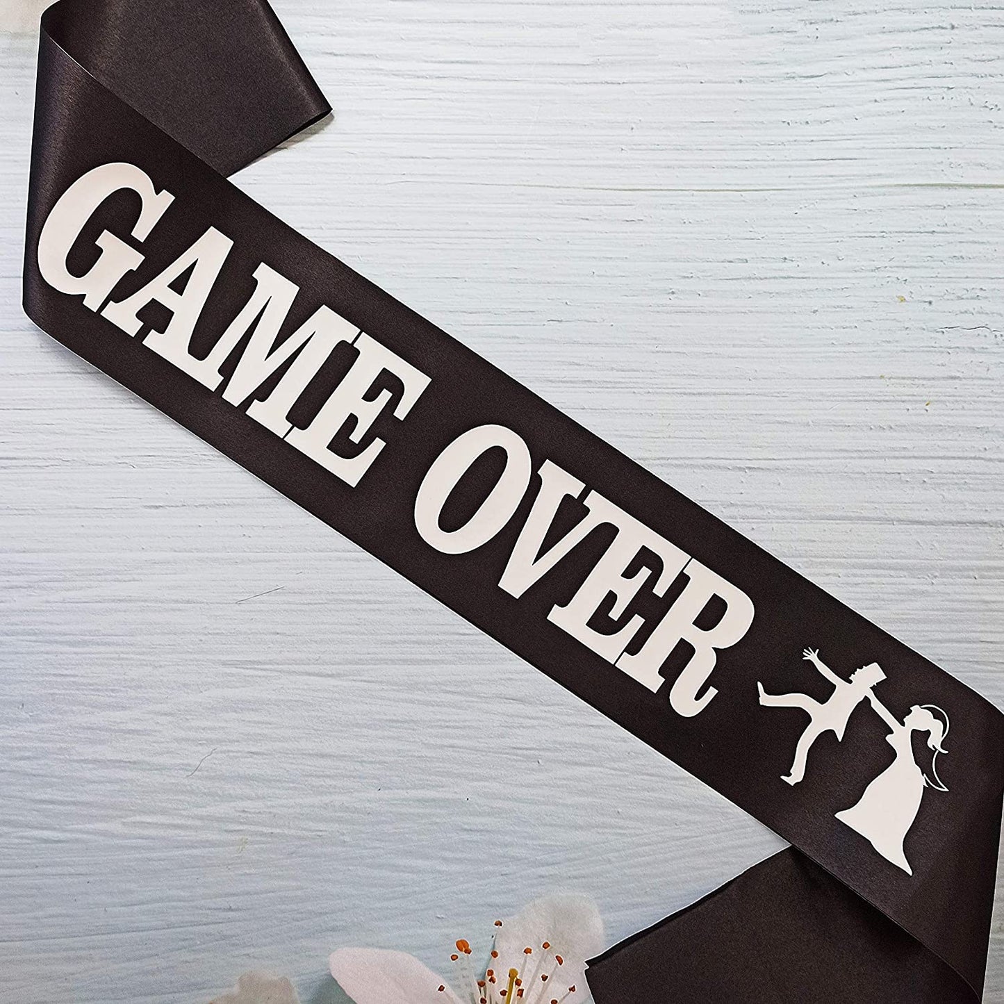 Game over Bachelor Party Groom Sash, Funny Wedding Engagement Gift Idea for Video Gamer Groom to Be Apparel & Accessories > Clothing Accessories > Sashes Magnusson's Garden