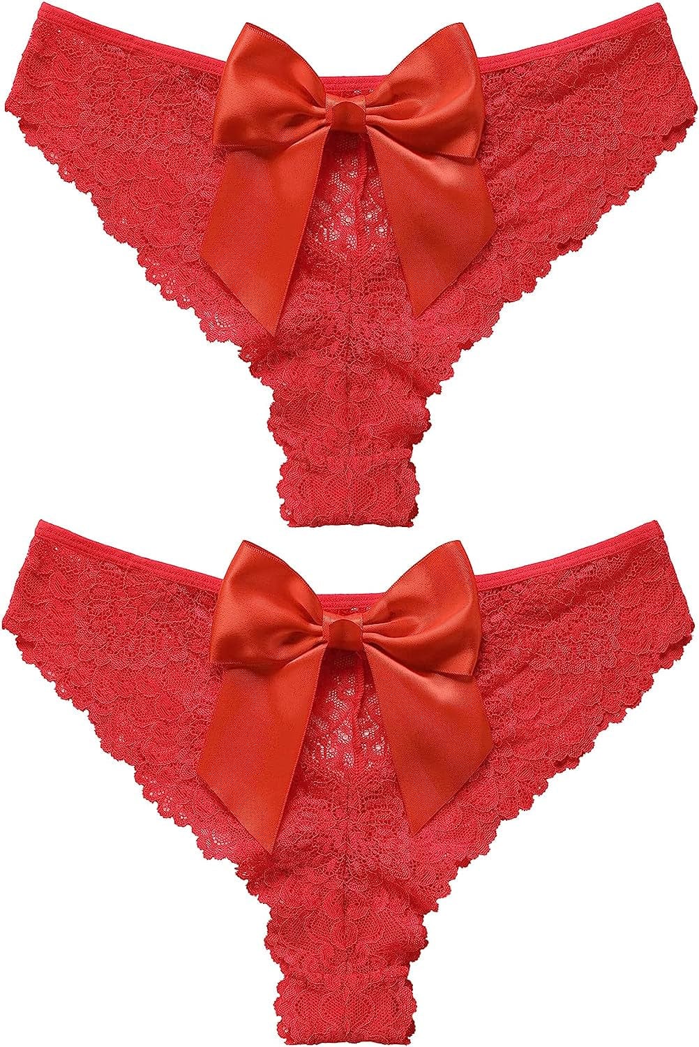 DEANGELMON Seamless Thongs for Women No Show Thong Underwear Women Comfortable Multiple Pack Red-2pack / Small