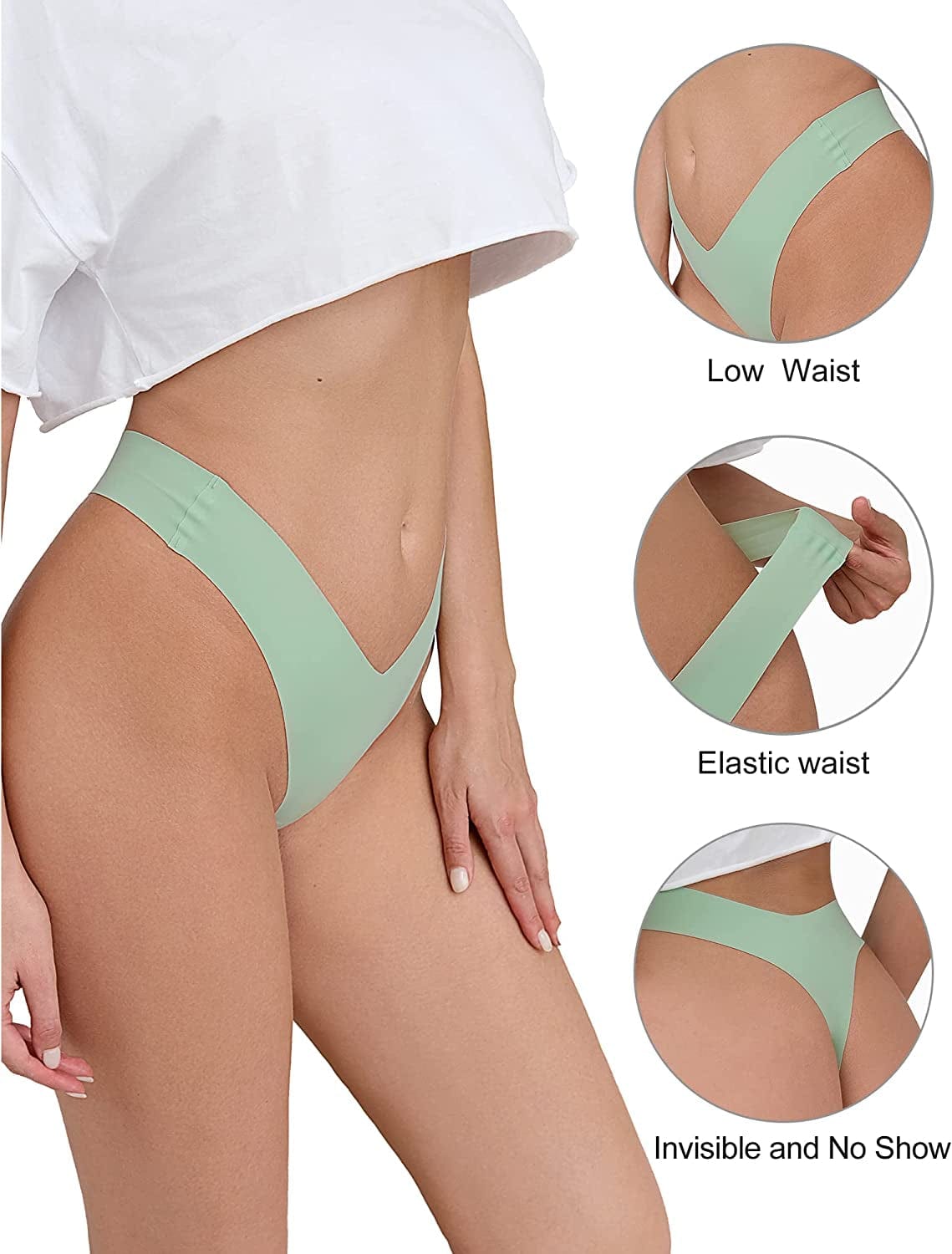 DEANGELMON Seamless Thongs for Women No Show Thong Underwear Women Comfortable Multiple Pack