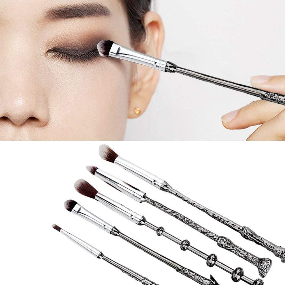 Wizard Wand Potter Makeup Brushes, 5Sets Potter Makeup Brushes Magic for Foundation Eye Shadow Eyeliner Blending Pencil Lip Brush Beauty Tools with Potter Snitch Gold Necklace Health & Beauty > Personal Care > Cosmetics > Cosmetic Tools > Makeup Tools LSKUIKDS