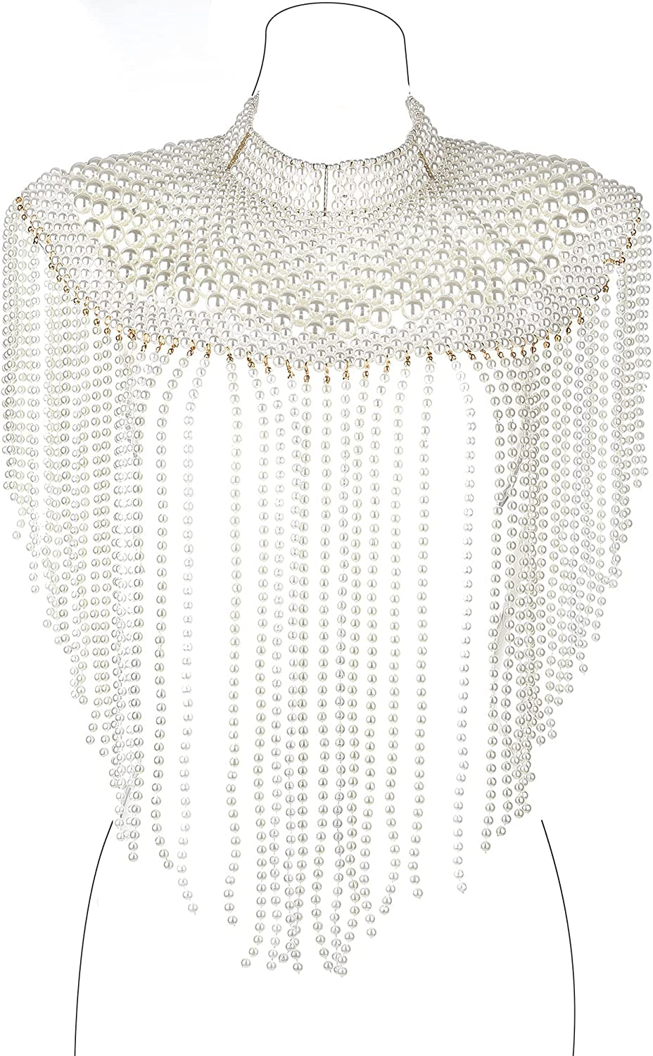 Pearl Body Chain Jewelry for Women - Fashion Handmade Pearl Body Chain Shoulder Necklace Bra Apparel & Accessories > Jewelry > Body Jewelry Maijiao Style 4-Gold