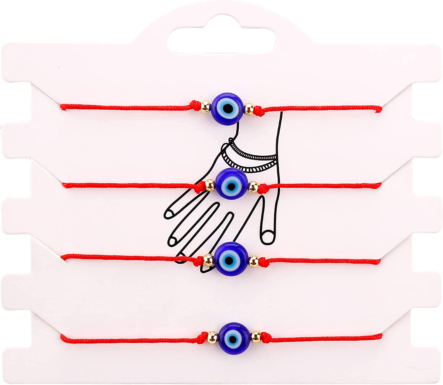 Hand Made 12Pcs Evil Eye Bracelets Pack Bulk Set Women Men Evil Eye Anklet Jewelry Protection Braclet Black Red String Boys&Girls Apparel & Accessories > Jewelry > Anklets SUMMER LOVE