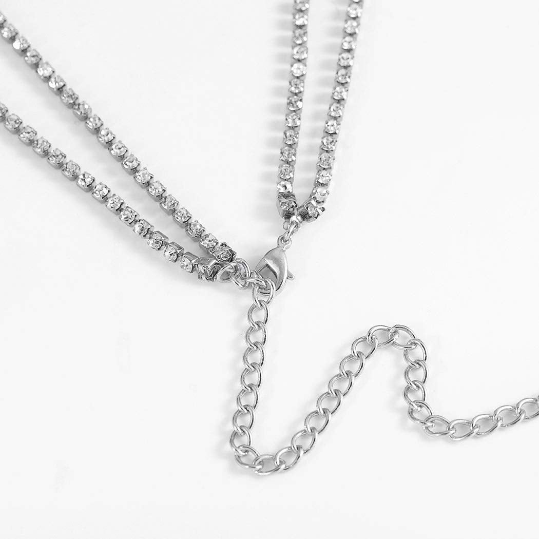 Nicute Layered Waist Chain Rhinestone Belly Chains Belt Summer Beach Costume Crystal Body Jewelry for Women and Girls (Silver) Apparel & Accessories > Jewelry > Body Jewelry Nicute