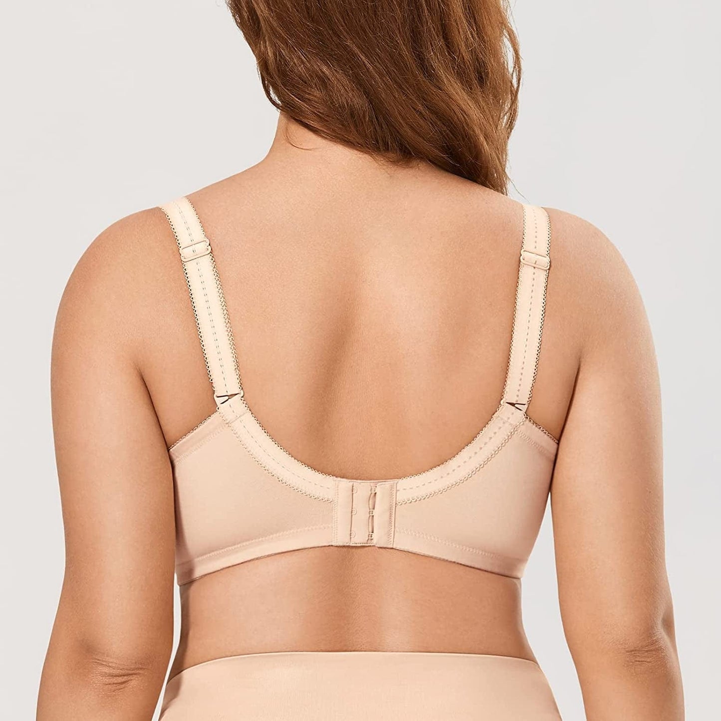 DELIMIRA Women'S Lace plus Size Bra Underwire Support Full Coverage Unlined Cotton Bras