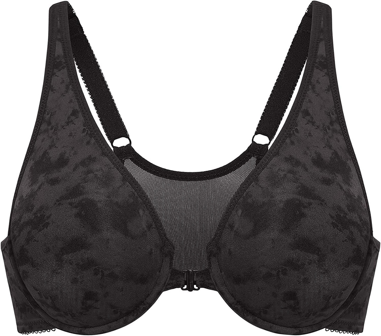 DELIMIRA Women'S Racerback Front Closure plus Size Seamless Comfort Underwire Bra Smoke Fills the Air (Dark Grey) / 32C
