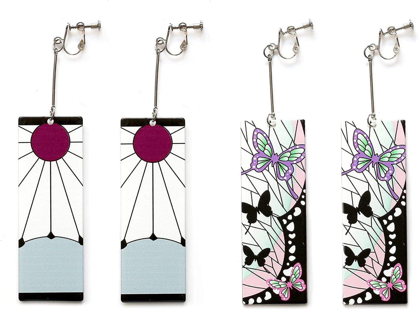Demon Slayer : Kimetsu No Yaiba Fashion Novelty Koyoharu Gotōge Dangle Earrings Anime Manga Series Sun Breathing Kagura Earrings Nezuko Kamado Zenitsu Agatsuma Inosuke Hashibira Tanjirou and Shinobu Clip Earrings