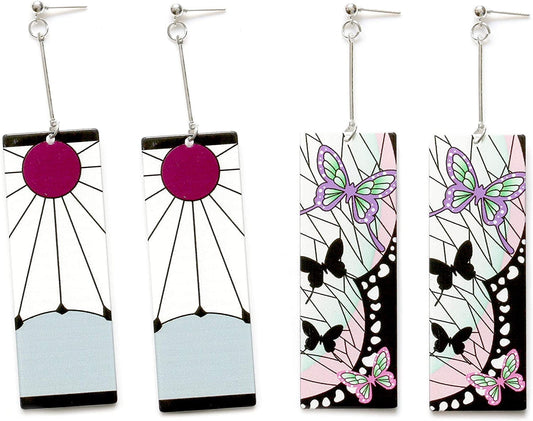 Demon Slayer : Kimetsu No Yaiba Fashion Novelty Koyoharu Gotōge Dangle Earrings Anime Manga Series Sun Breathing Kagura Earrings Nezuko Kamado Zenitsu Agatsuma Inosuke Hashibira Tanjirou and Shinobu Dangle Earrings