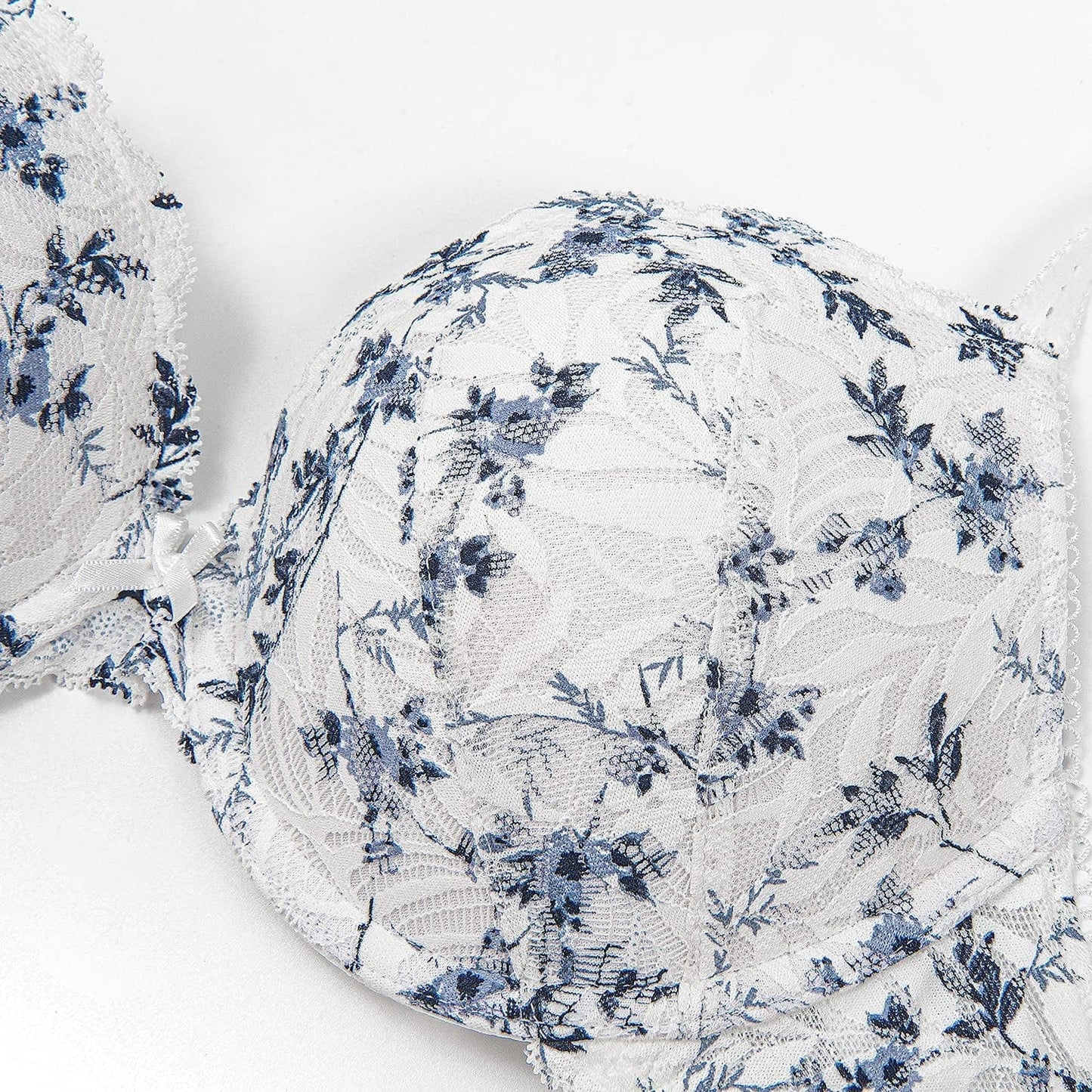 Deyllo Women’S Push up Lace Bra Comfort Padded Underwire Bra Lift up Add One Cup