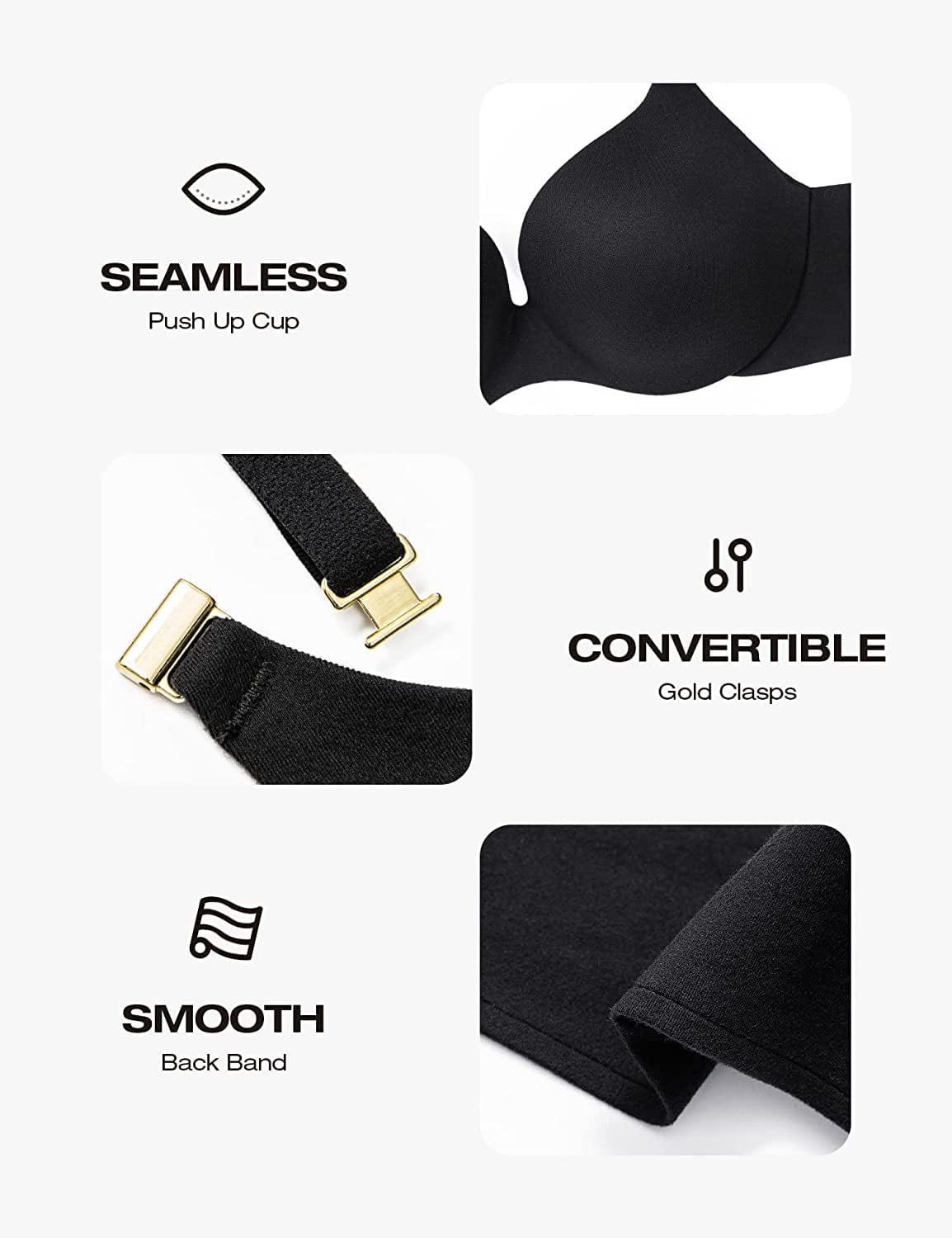 Deyllo Women’S Push up Underwire Bra Super Padded T-Shirt Bra Add Two Cups