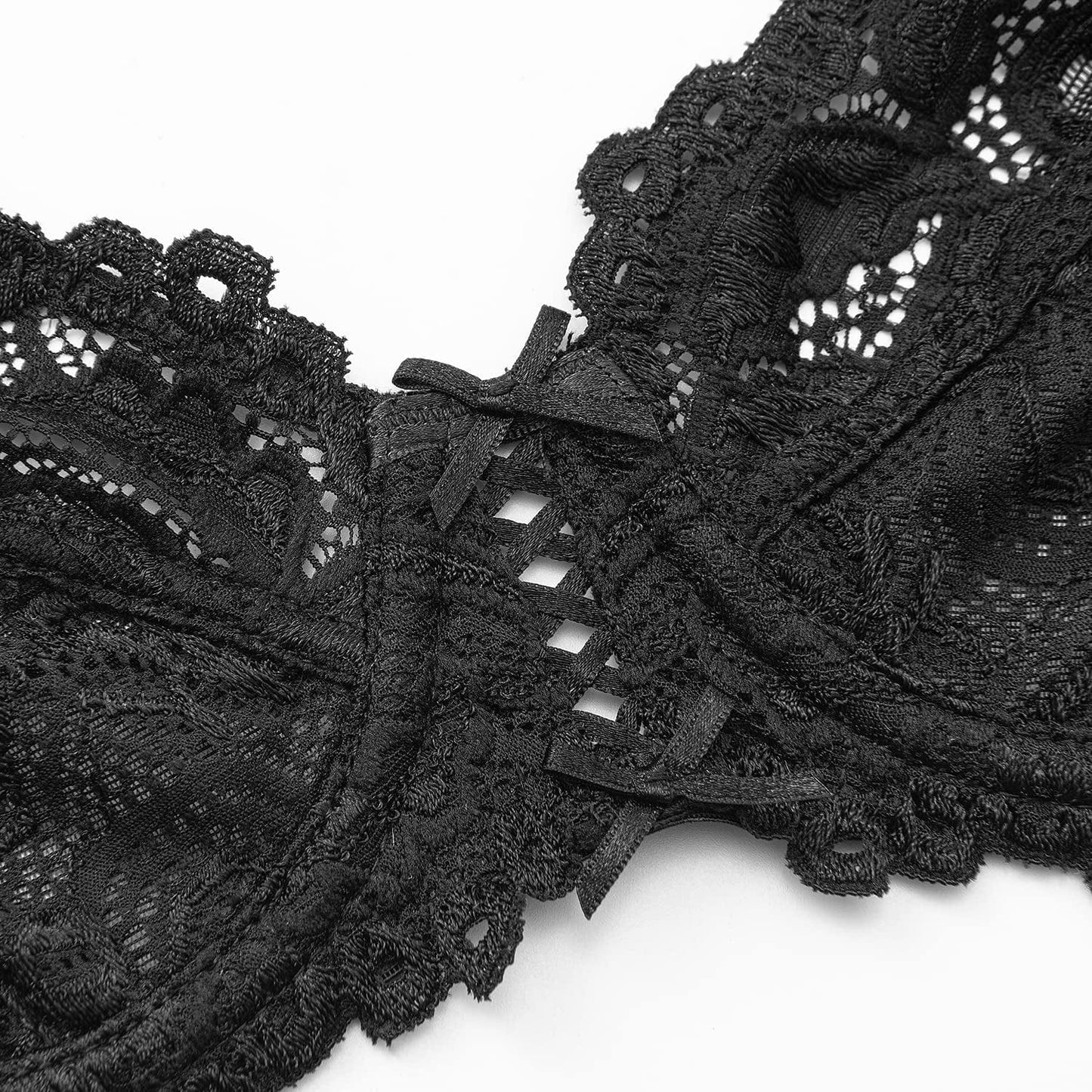 Deyllo Women’S Sheer Lace Bra Underwire Unlined Bra Full Coverage n Padded