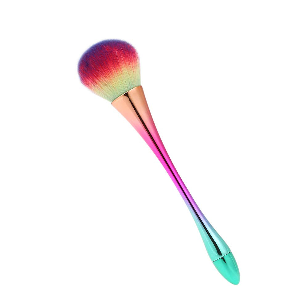 Nail Art Dust Remover Brush Aluminum Handle Nail Soft Dust Cleaning Brush Acrylic UV Gel Powder Removal Manicure Tool (Rainbow) Health & Beauty > Personal Care > Cosmetics > Cosmetic Tools > Nail Tools An-self