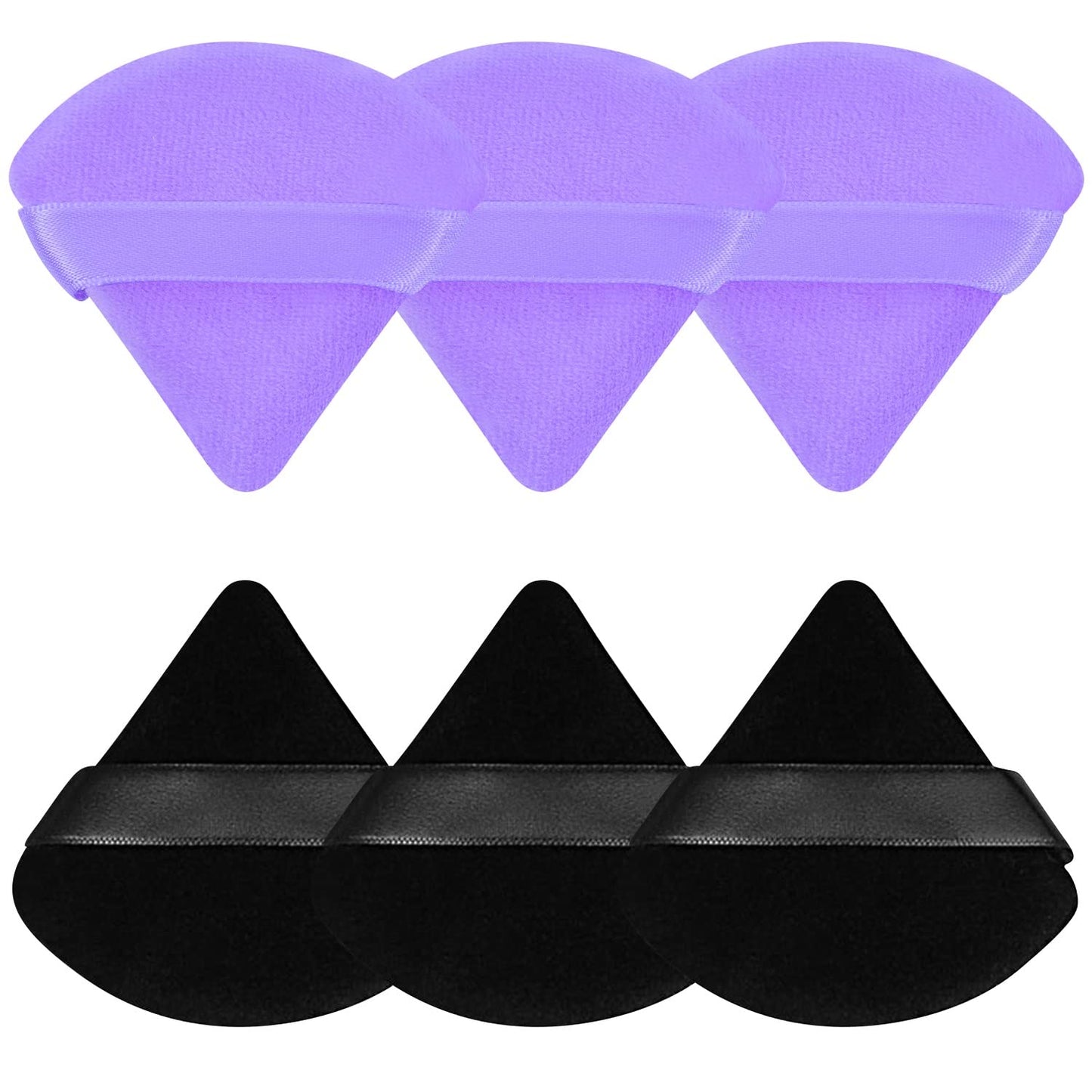 Pimoys 6 Pieces Powder Puff Face Soft Triangle Makeup Puff for Loose Powder Body Powder, Wedge Shape Velour Cosmetic Sponge for Contouring, under Eyes and Corners, Beauty Makeup Tools Health & Beauty > Personal Care > Cosmetics > Cosmetic Tools > Makeup Tools Pimoys Black and Purple