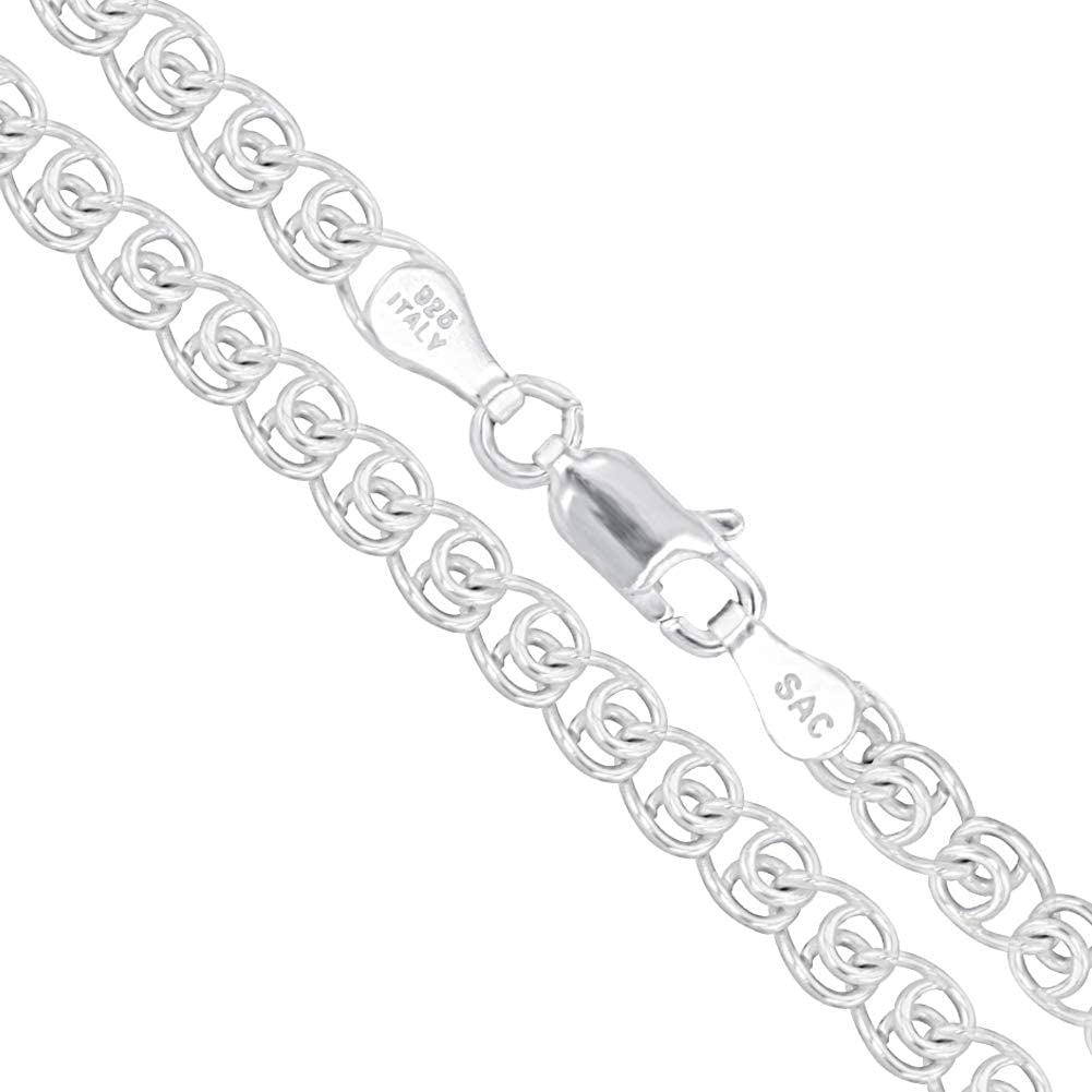Sterling Silver Italian Love Heart Chain Solid 925 Italy Infinity Promise Necklace Apparel & Accessories > Jewelry > Anklets Sac Silver 4.8mm − 28"