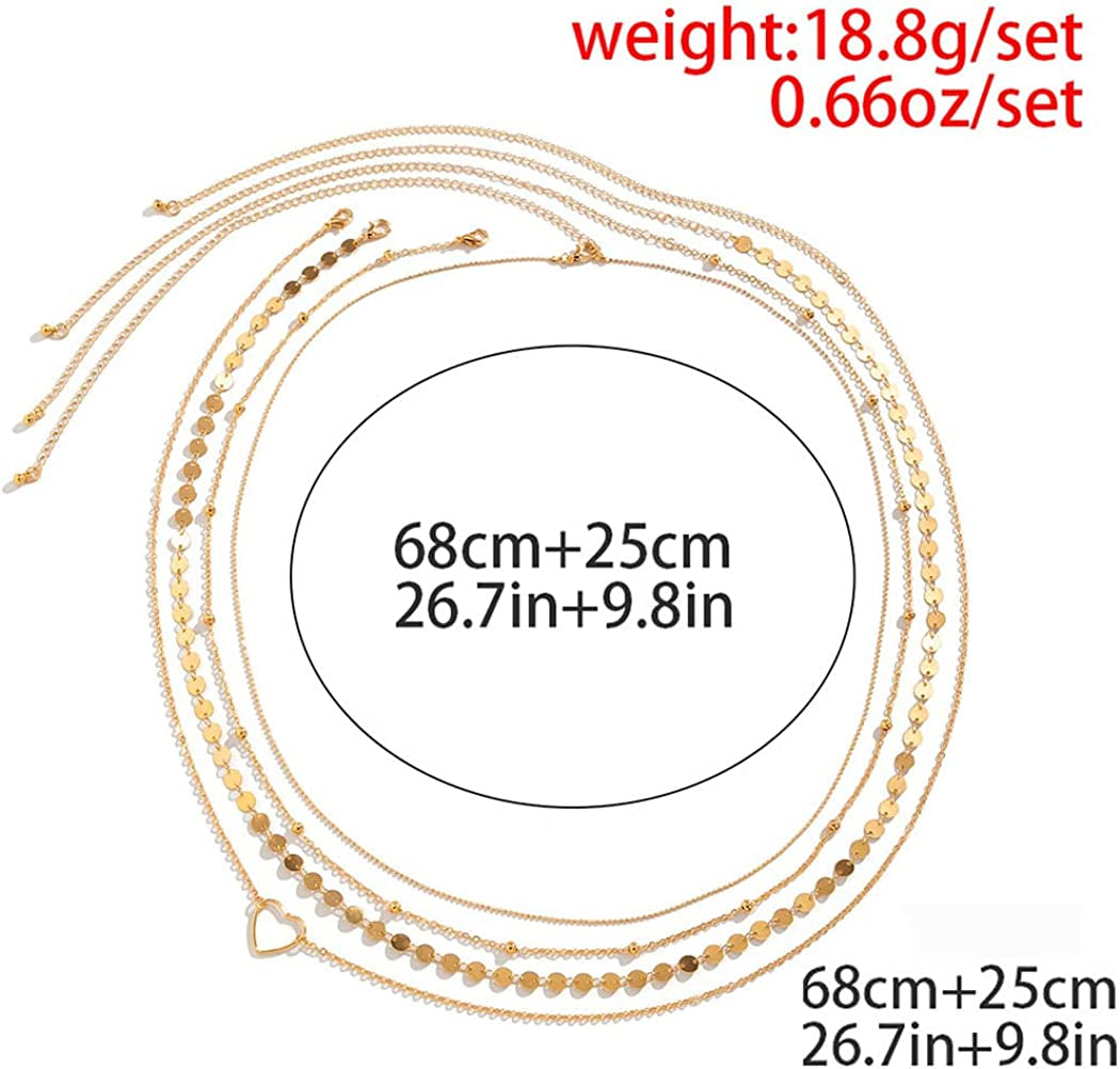 Waist Beads Bikini Belly Chain Gold Boho Sequin Layered Body Chains Summer Beach Heart Beaded Jewelry for Women Apparel & Accessories > Jewelry > Body Jewelry Generic