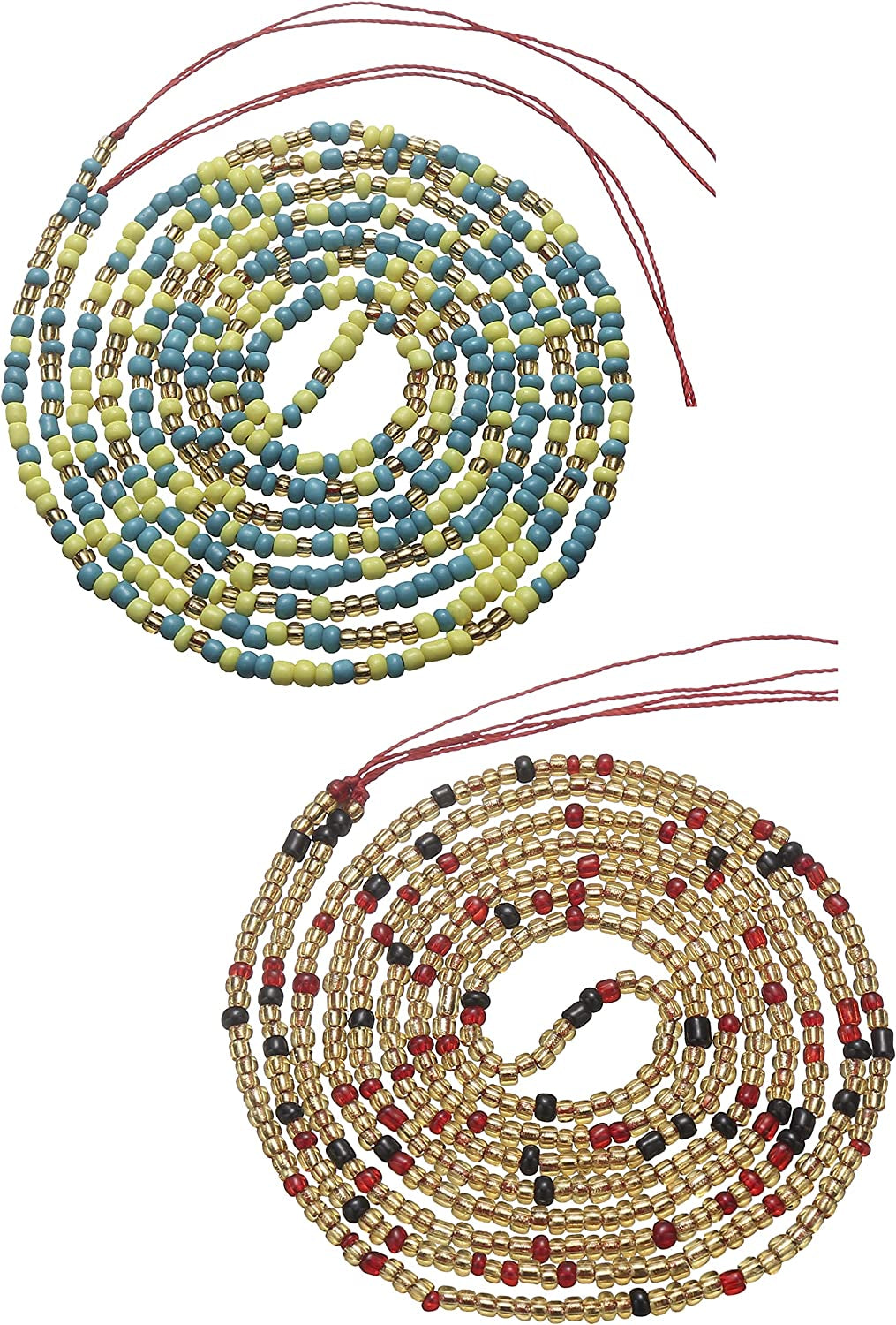 Taouzi Waist Beads for Women Colorful Beaded Body Chain Elastic String Waist Chain Beach Bikini Belly Chains Summer Jewelry for Women Girls Apparel & Accessories > Jewelry > Body Jewelry Taouzi ColorGreen02