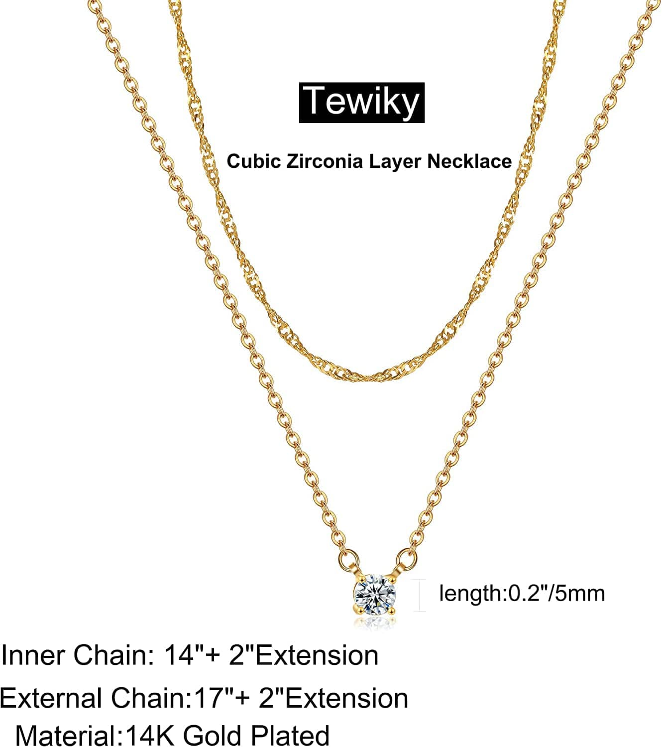 Diamond Necklaces for Women, Dainty Gold Necklace 14K Gold Plated Long Lariat Necklace Simple Gold CZ Diamond Choker Necklaces for Women Trendy Gold Necklace Jewelry Gifts for Girls