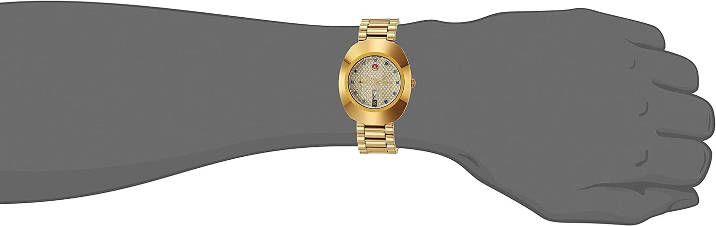 Diastar Original Swiss Automatic Watch with Stainless Steel Strap, Gold, 21 (Model: R12413314)