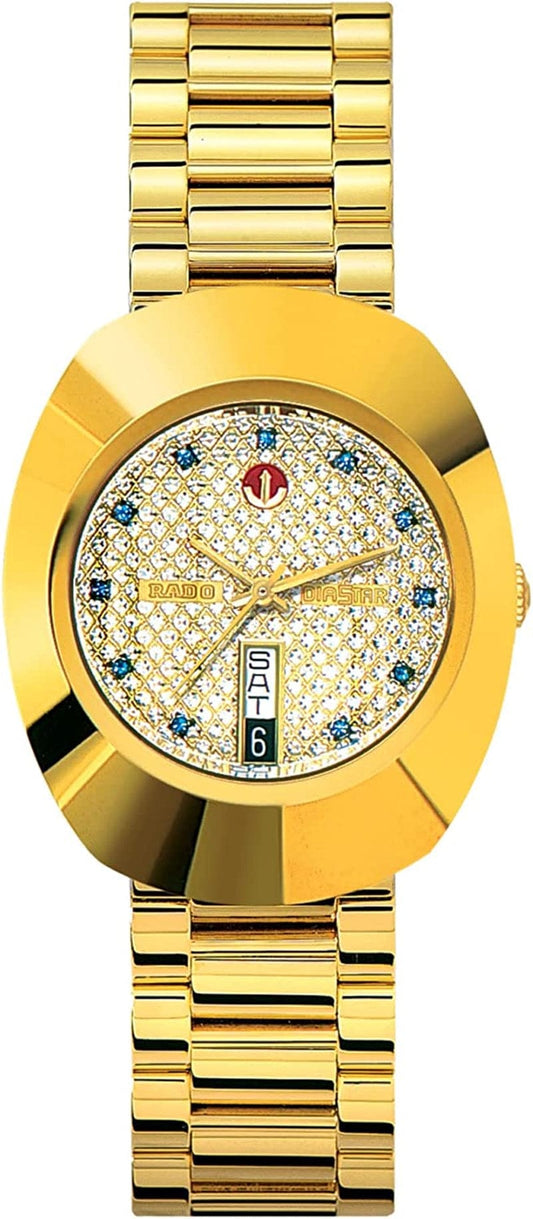 Diastar Original Swiss Automatic Watch with Stainless Steel Strap, Gold, 21 (Model: R12413314)
