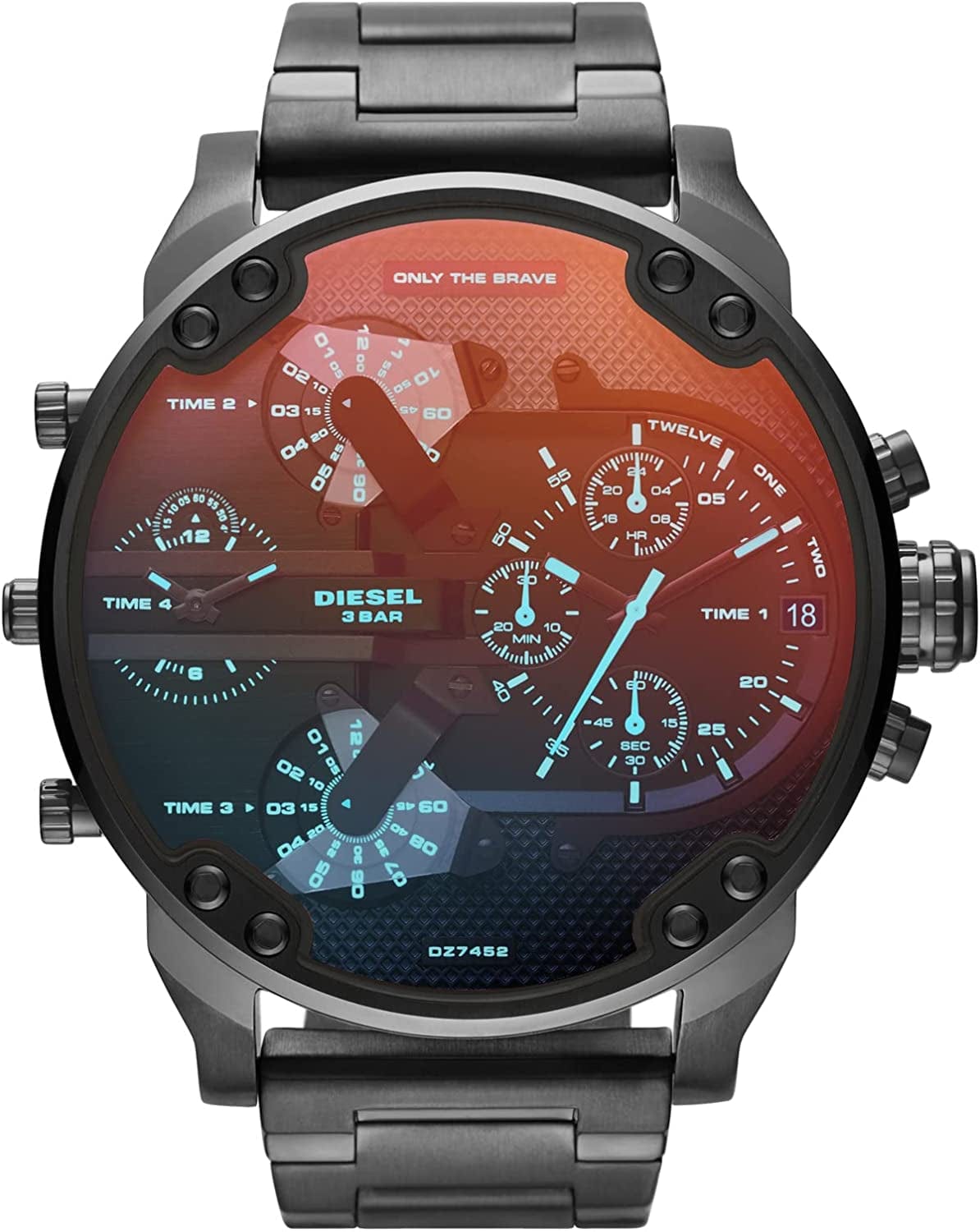 Diesel Men'S Mr. Daddy 2.0 Stainless Steel Chronograph Quartz Watch Gunmetal Iridescent