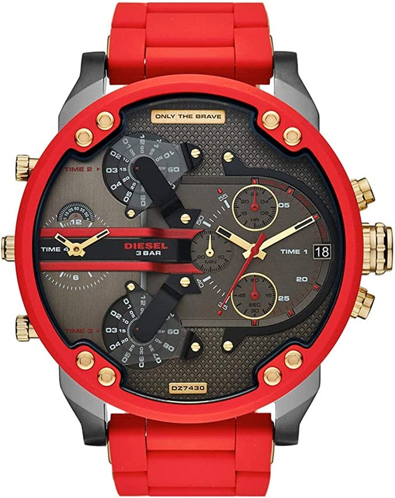 Diesel Men'S Mr. Daddy 2.0 Stainless Steel Chronograph Quartz Watch Red/Gold