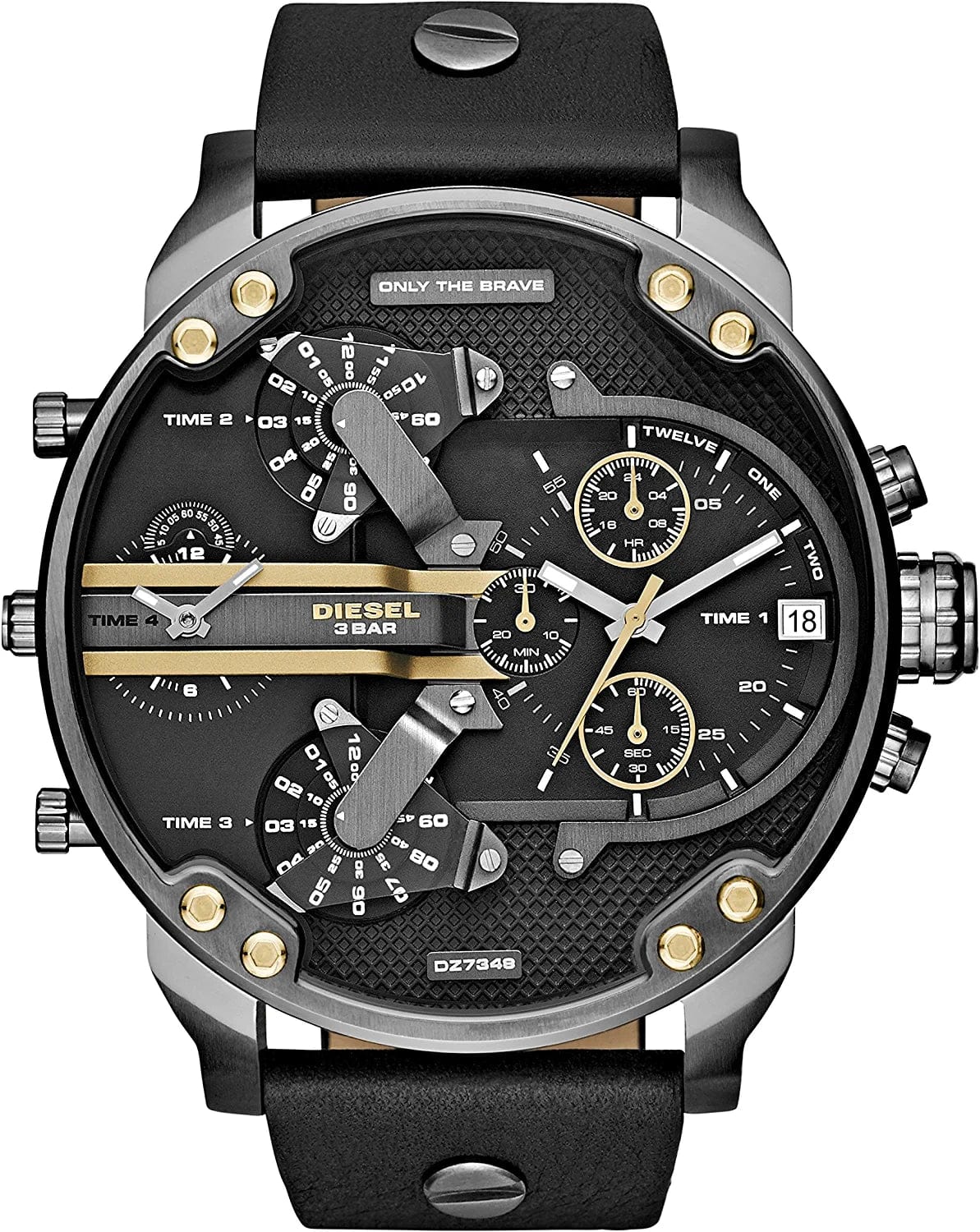 Diesel Men'S Mr. Daddy 2.0 Stainless Steel Chronograph Quartz Watch Black