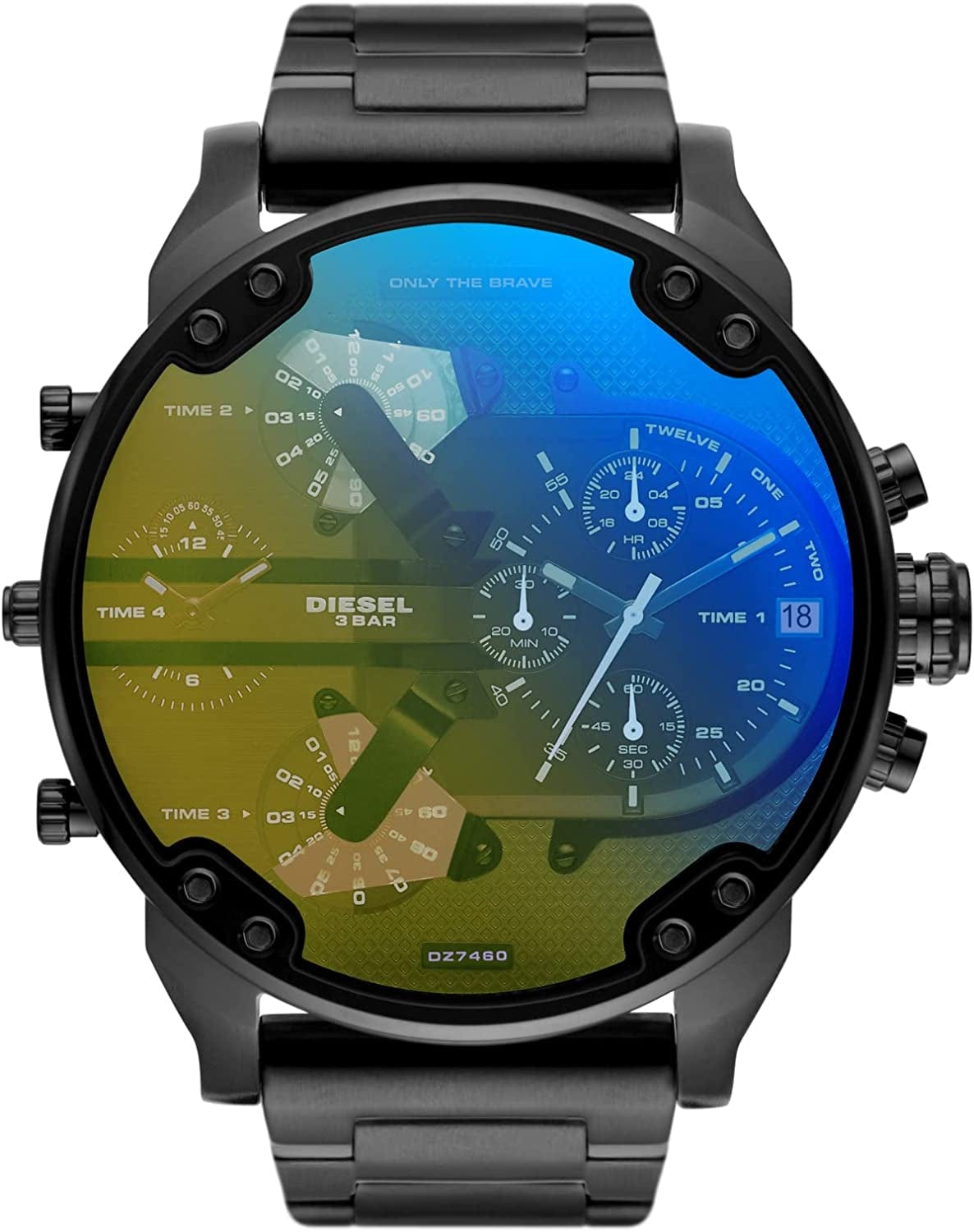 Diesel Men'S Mr. Daddy 2.0 Stainless Steel Chronograph Quartz Watch Black Iridescent