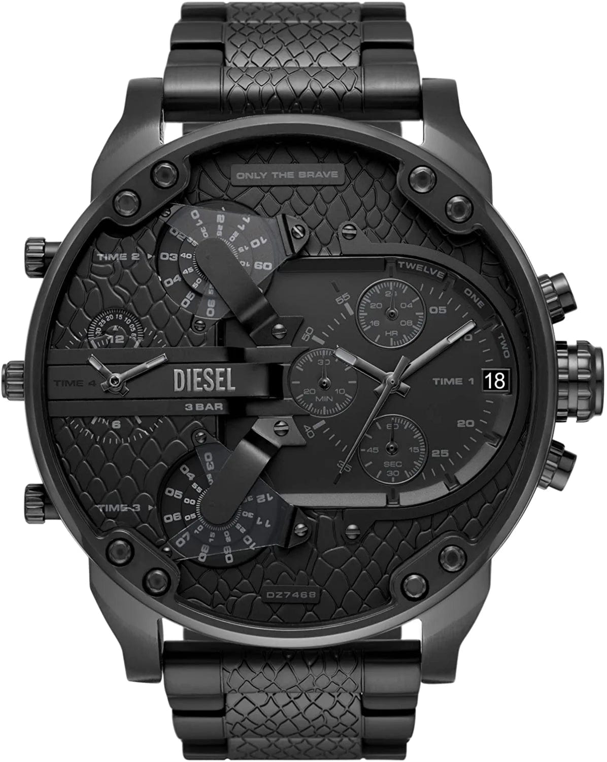 Diesel Men'S Mr. Daddy 2.0 Stainless Steel Chronograph Quartz Watch Black Reptile