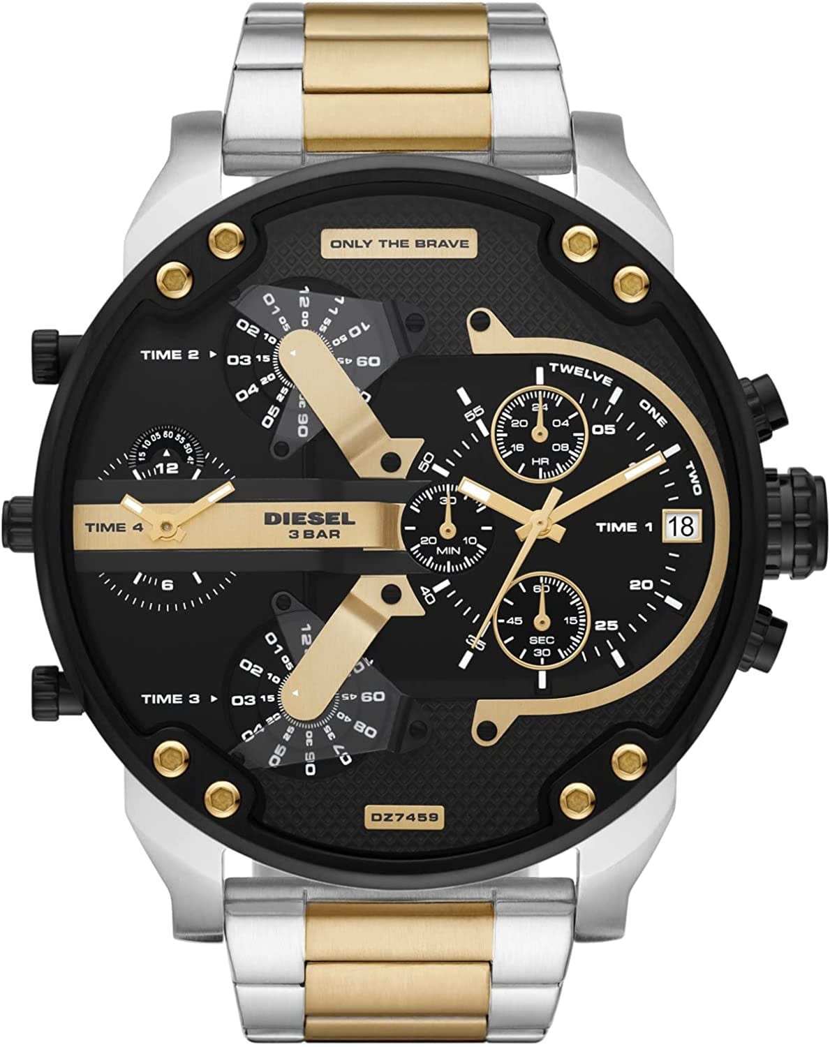 Diesel Men'S Mr. Daddy 2.0 Stainless Steel Chronograph Quartz Watch Silver/Gold/Black
