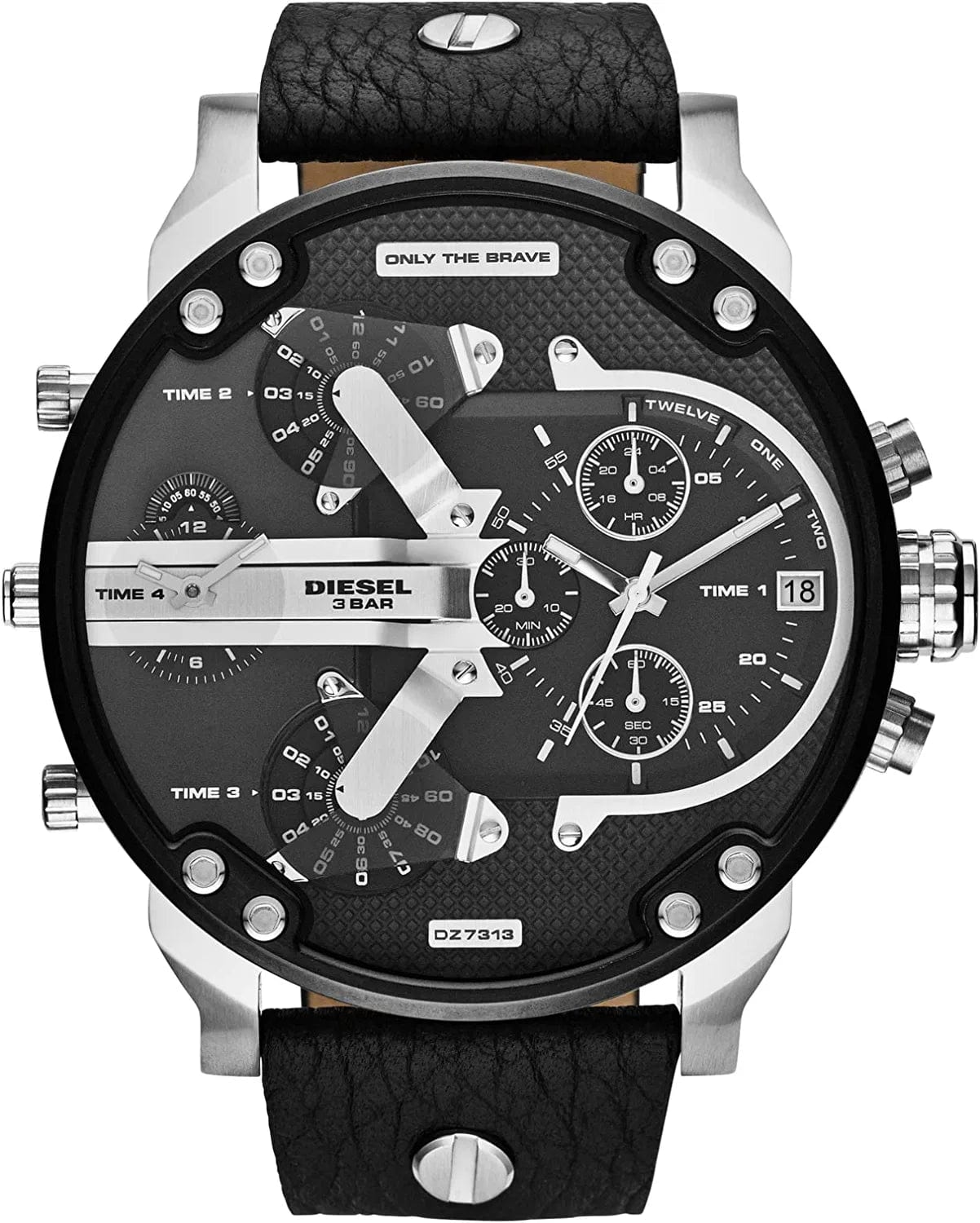 Diesel Men'S Mr. Daddy 2.0 Stainless Steel Chronograph Quartz Watch Black/Silver