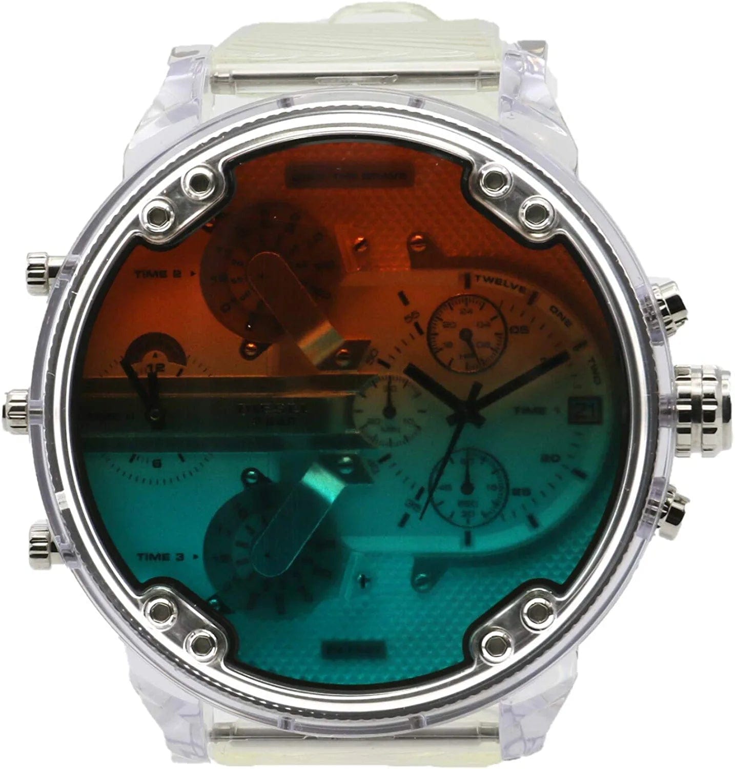 Diesel Men'S Mr. Daddy 2.0 Stainless Steel Chronograph Quartz Watch Clear