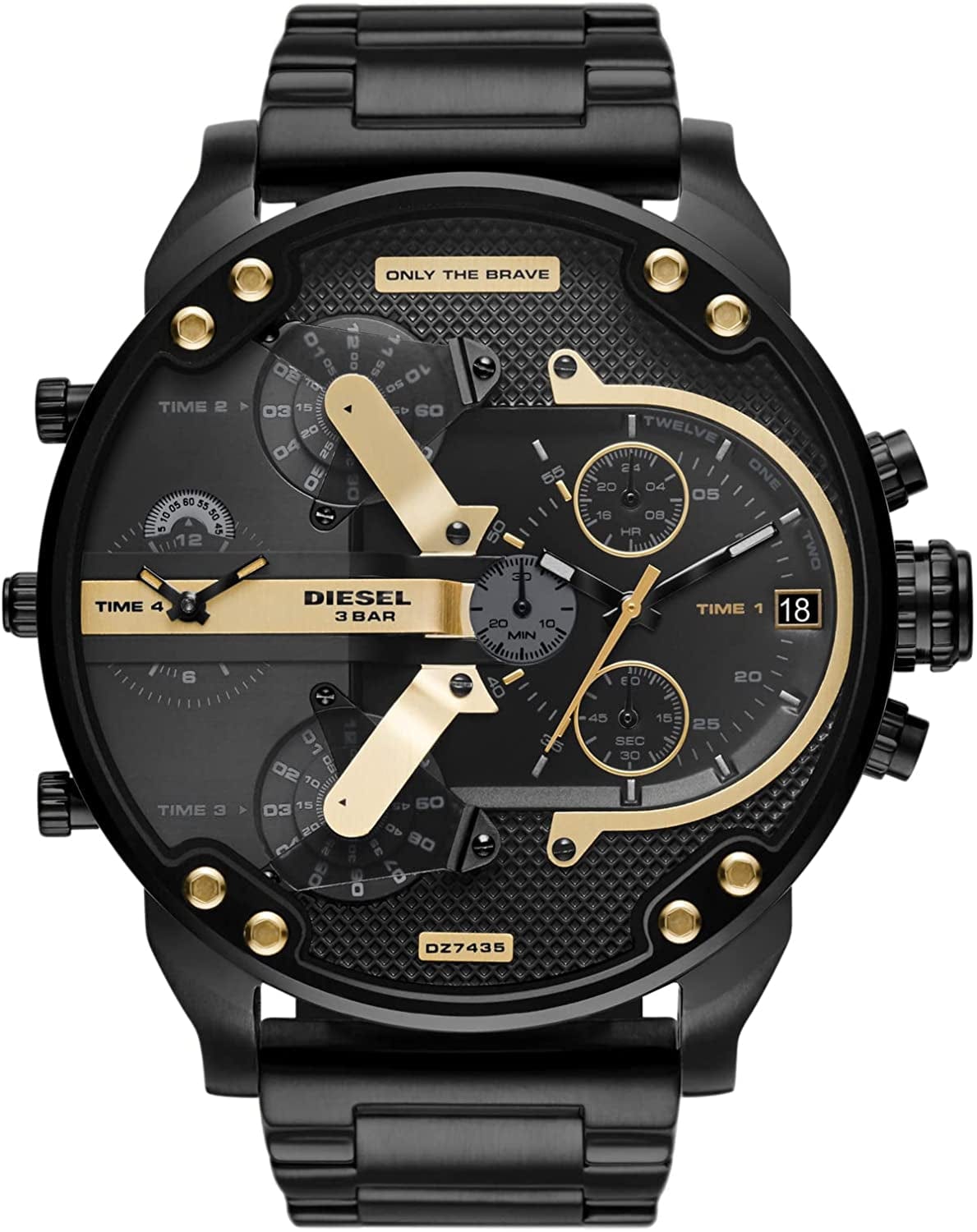 Diesel Men'S Mr. Daddy 2.0 Stainless Steel Chronograph Quartz Watch Black/Gold Accent