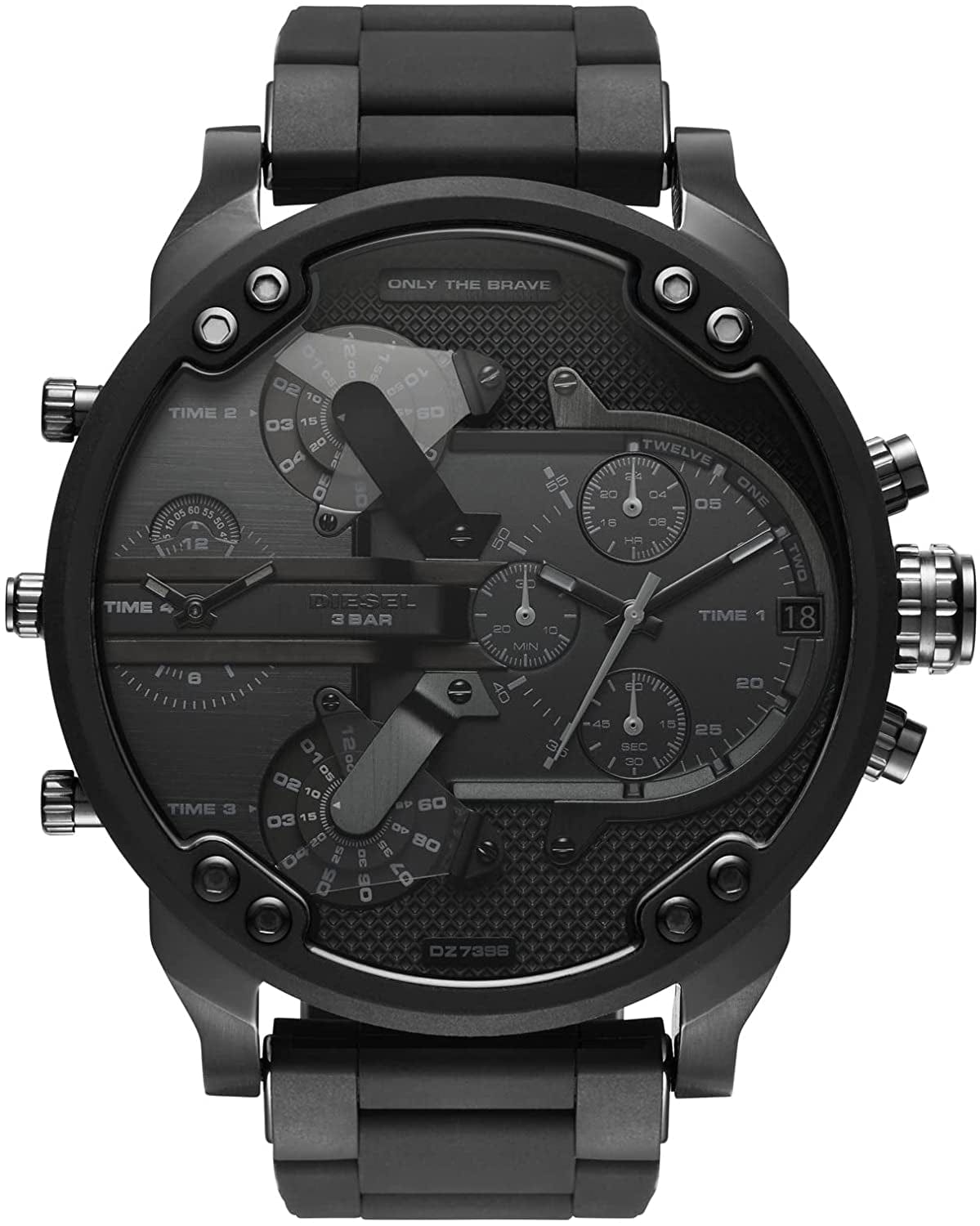 Diesel Men'S Mr. Daddy 2.0 Stainless Steel Chronograph Quartz Watch Black Silicone