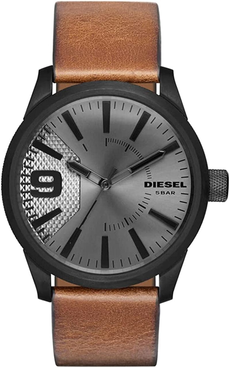 Diesel Men'S Rasp Stainless Steel Quartz Watch Black, Brown