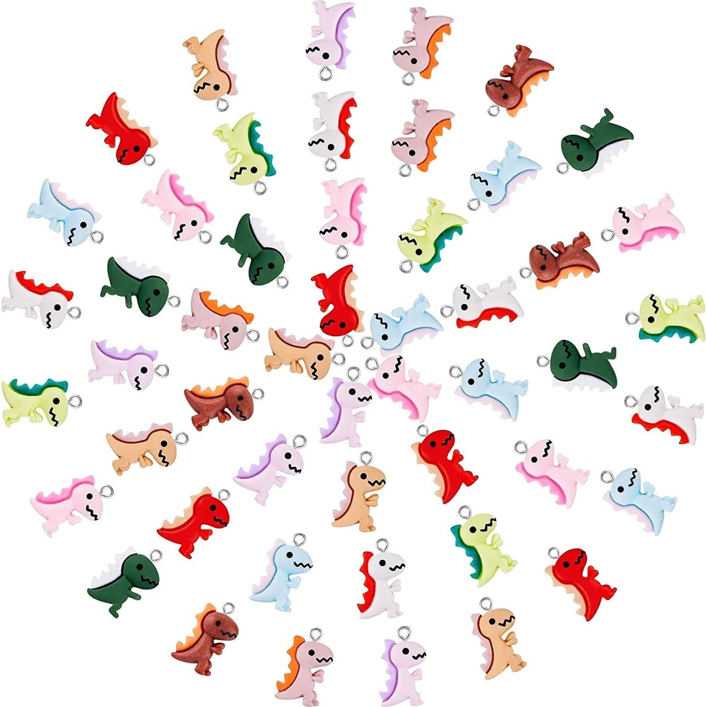 Dinosaur Pendant Charms, Small Dinosaur Resin Pendant Charms, Earring Pendant Charms for DIY Jewelry Crafts Making, 10 Colors 20
