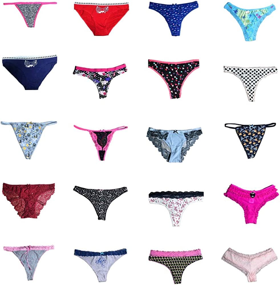 Dircho Women Underwear Variety of Panties Pack Lacy Thongs G-Strings Cotton Briefs Hipsters Bikinis Undies