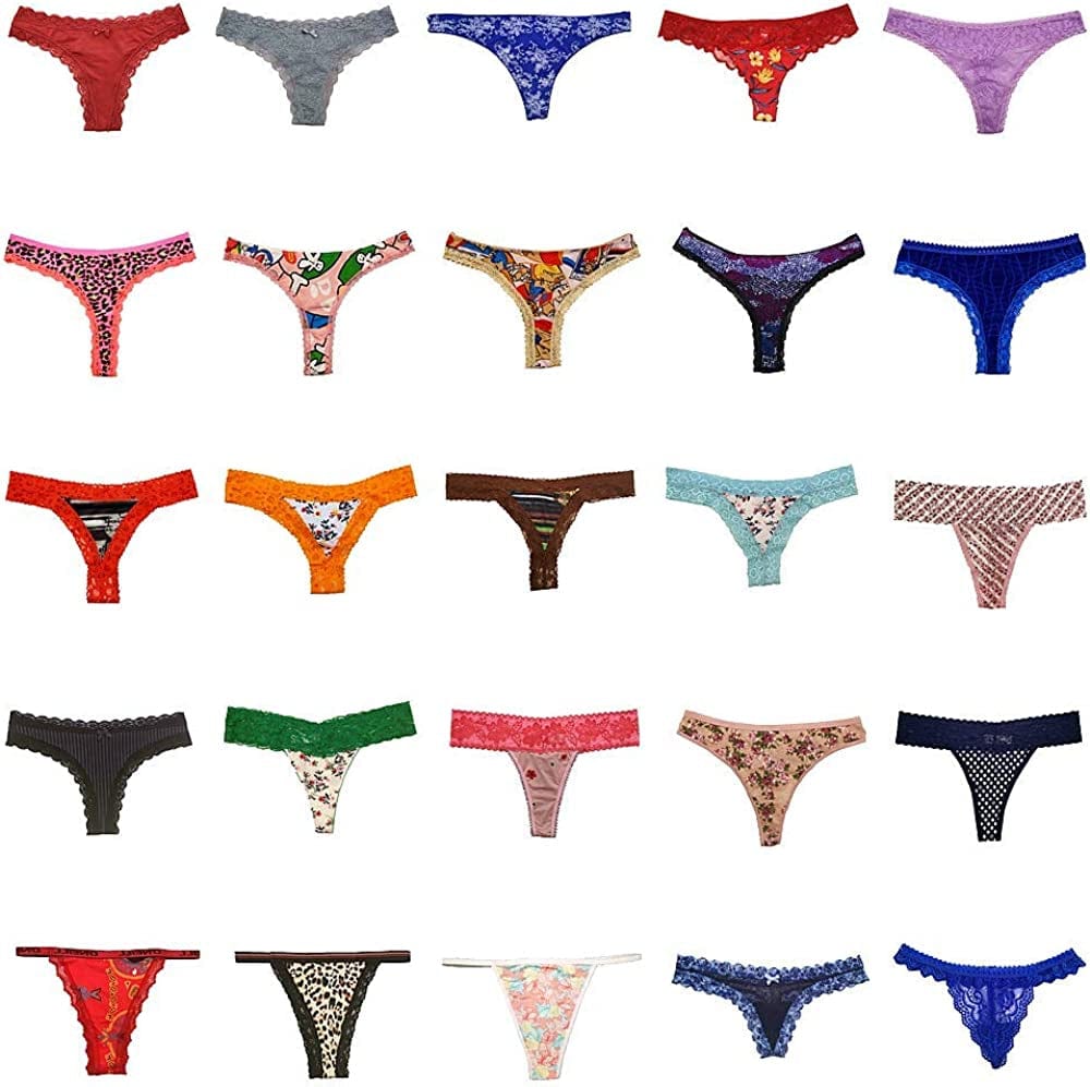 Dircho Women Underwear Variety of Panties Thong G-String T-Back Tanga Pack of 10&20