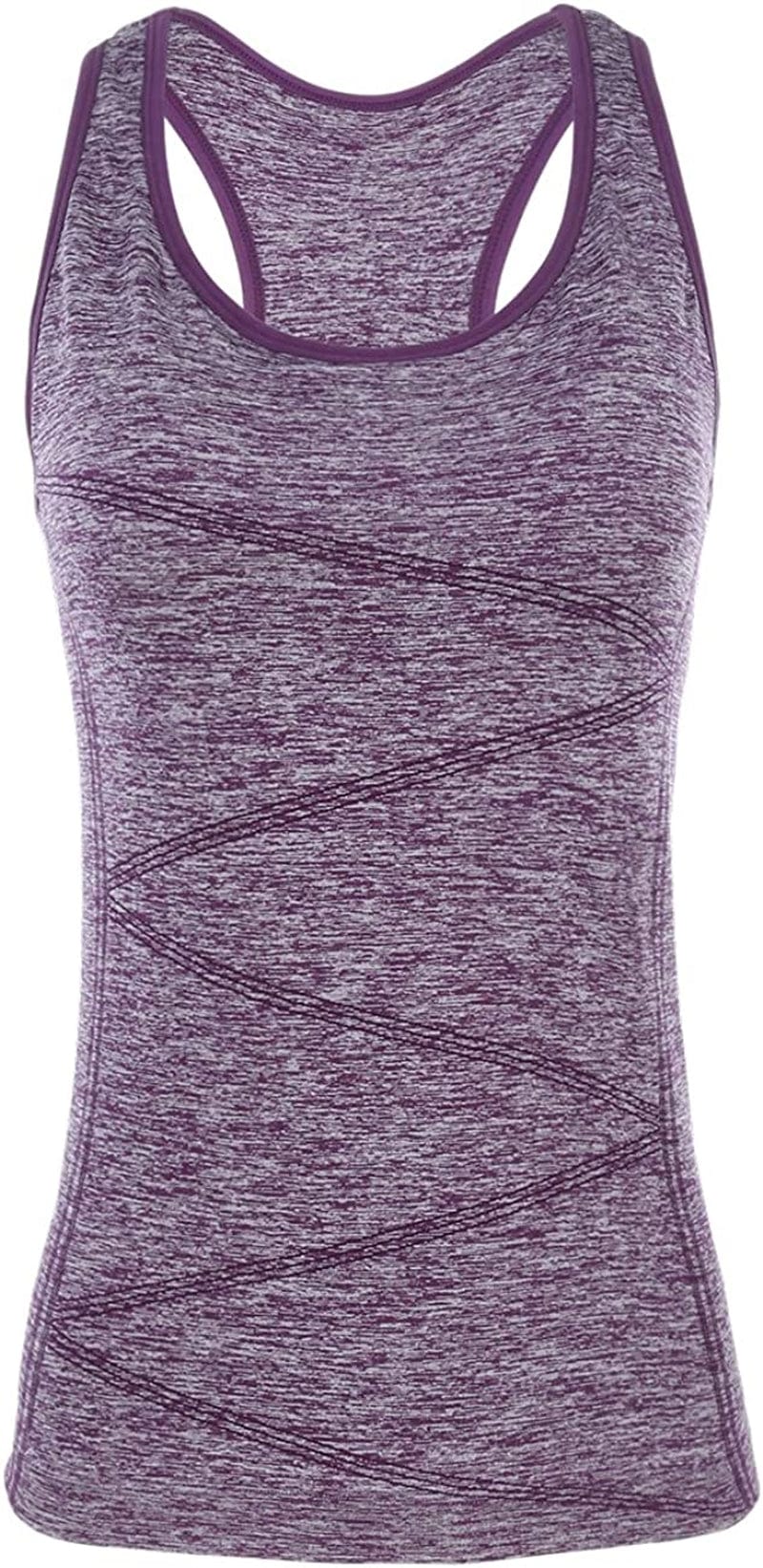 Disbest Yoga Tank Top, Women'S Performance Stretchy Quick Dry Sports Workout Running Top Vest with Removable Pads 0-purple / X-Large