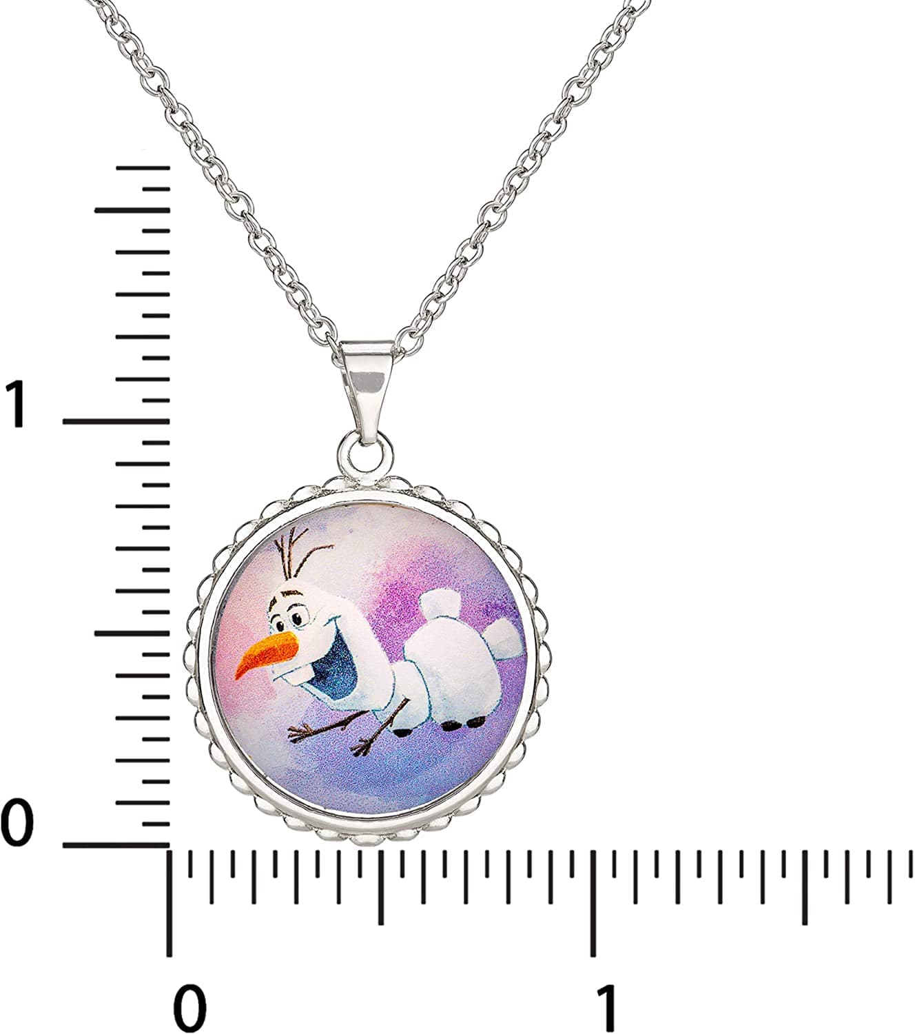 Disney Frozen Silver Plated Teardrop Pendant, 18" Chain