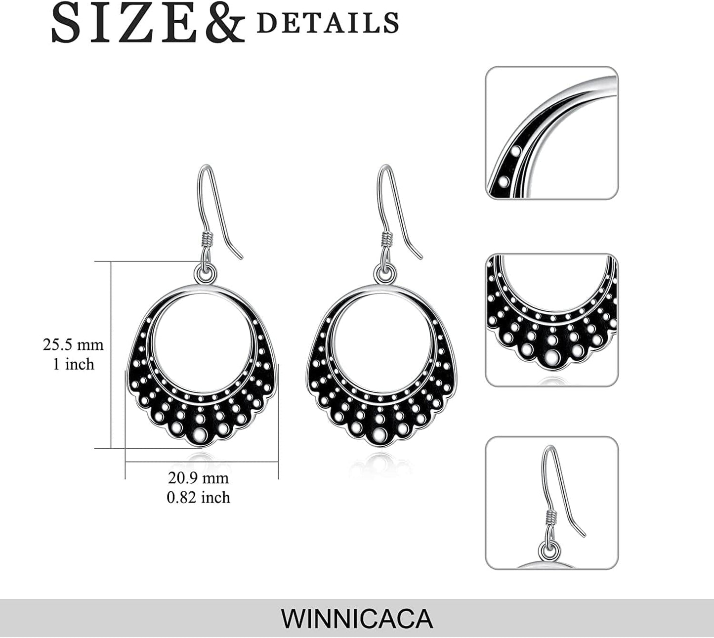 Dissent Collar Earrings Sterling Silver RBG Gifts Dangle Drop Earrings Jewelry Gifts for Mothers Fans of Ruth Bader Ginsburg