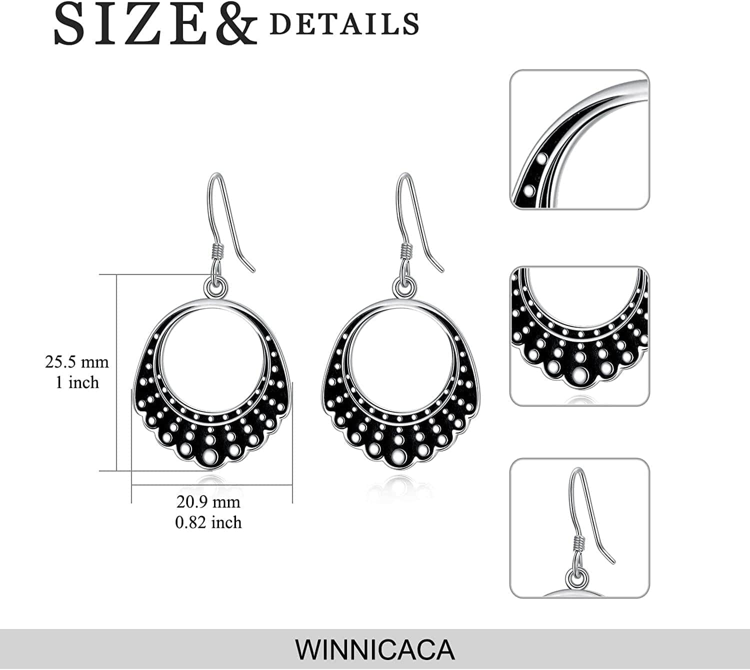 Dissent Collar Earrings Sterling Silver RBG Gifts Dangle Drop Earrings Jewelry Gifts for Mothers Fans of Ruth Bader Ginsburg