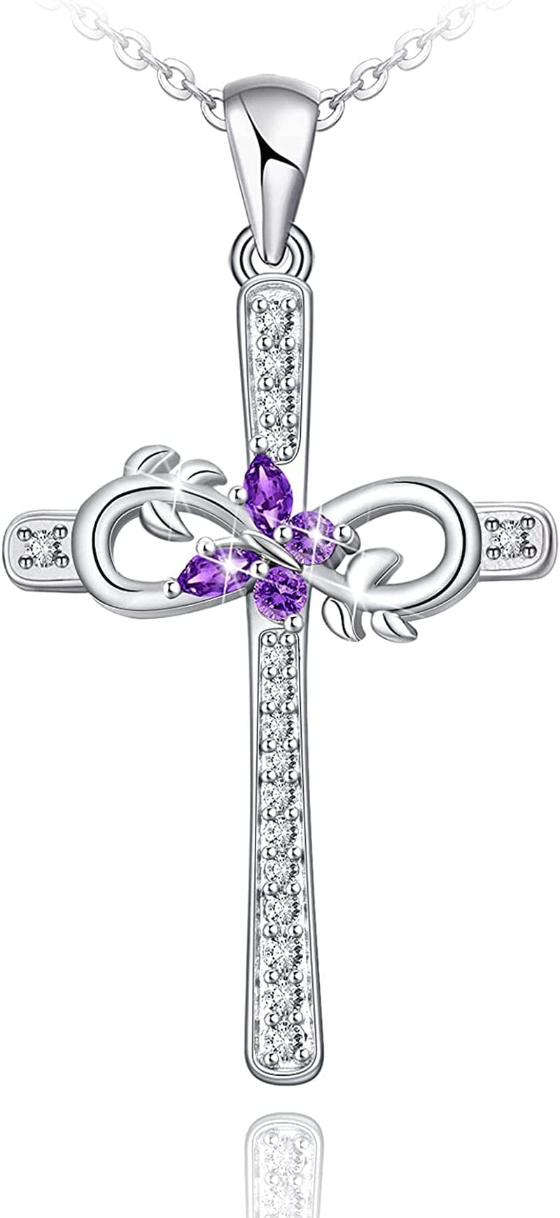 Distance Cross Necklace for Women 925 Sterling Silver Jewelry Pendant Necklace for Girls Mom Wife Gift for Mother'S Day or Birthday Infinity Cross Necklace